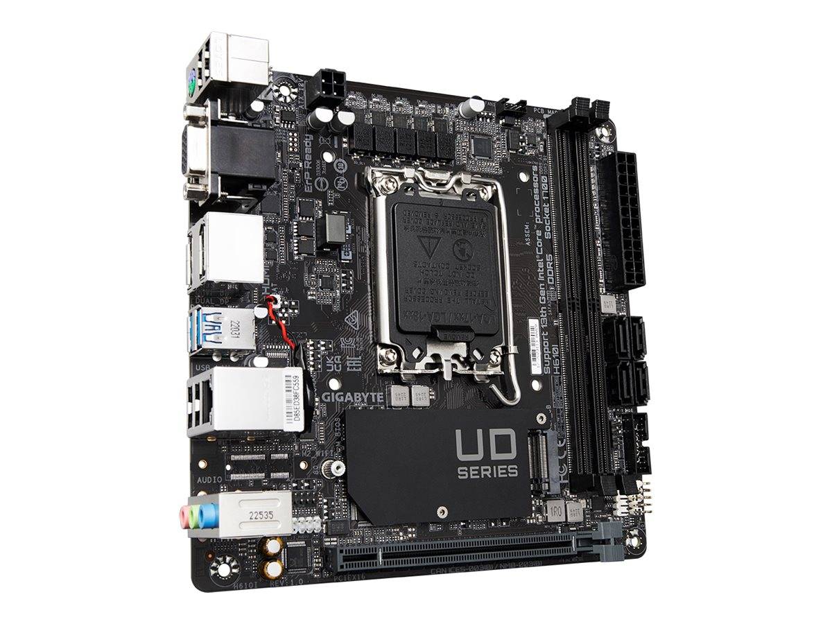 Gigabyte H610I - 1.0 - Motherboard - Mini-ITX - LGA1700-Sockel - H610 Chipsatz - USB 3.2 Gen 1 - Gigabit LAN - Onboard-G