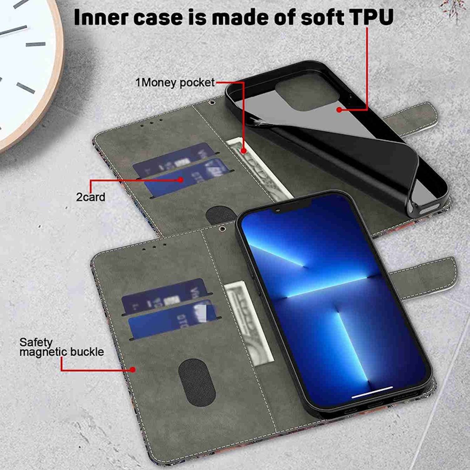 Für Xiaomi Redmi Note 13 Pro Plus Kunst-Leder Book Tasche Motiv 17