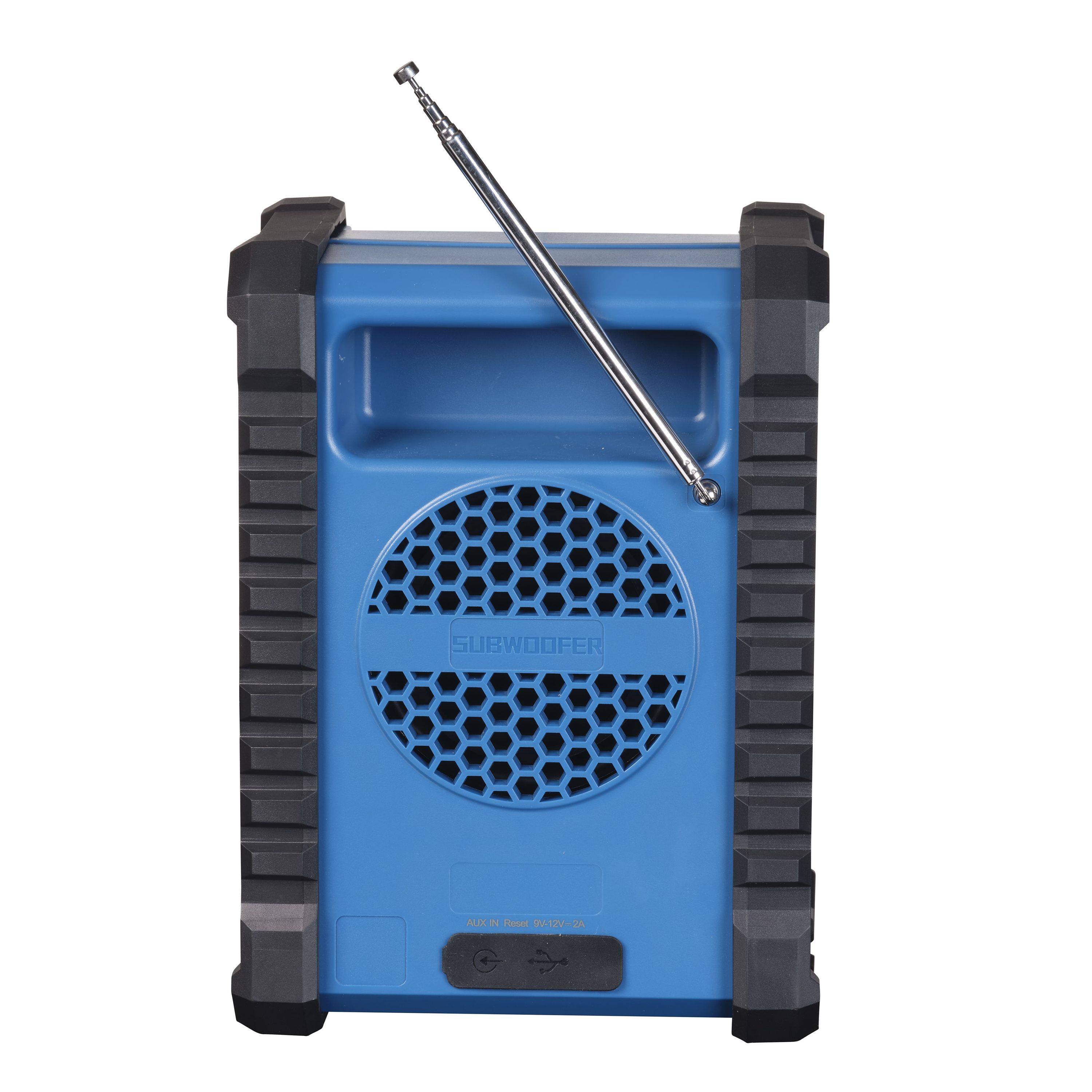 Denver WRB-60 Baustellenradio mit FM und Bluetooth, LCD Display, 2000mAh, IP54