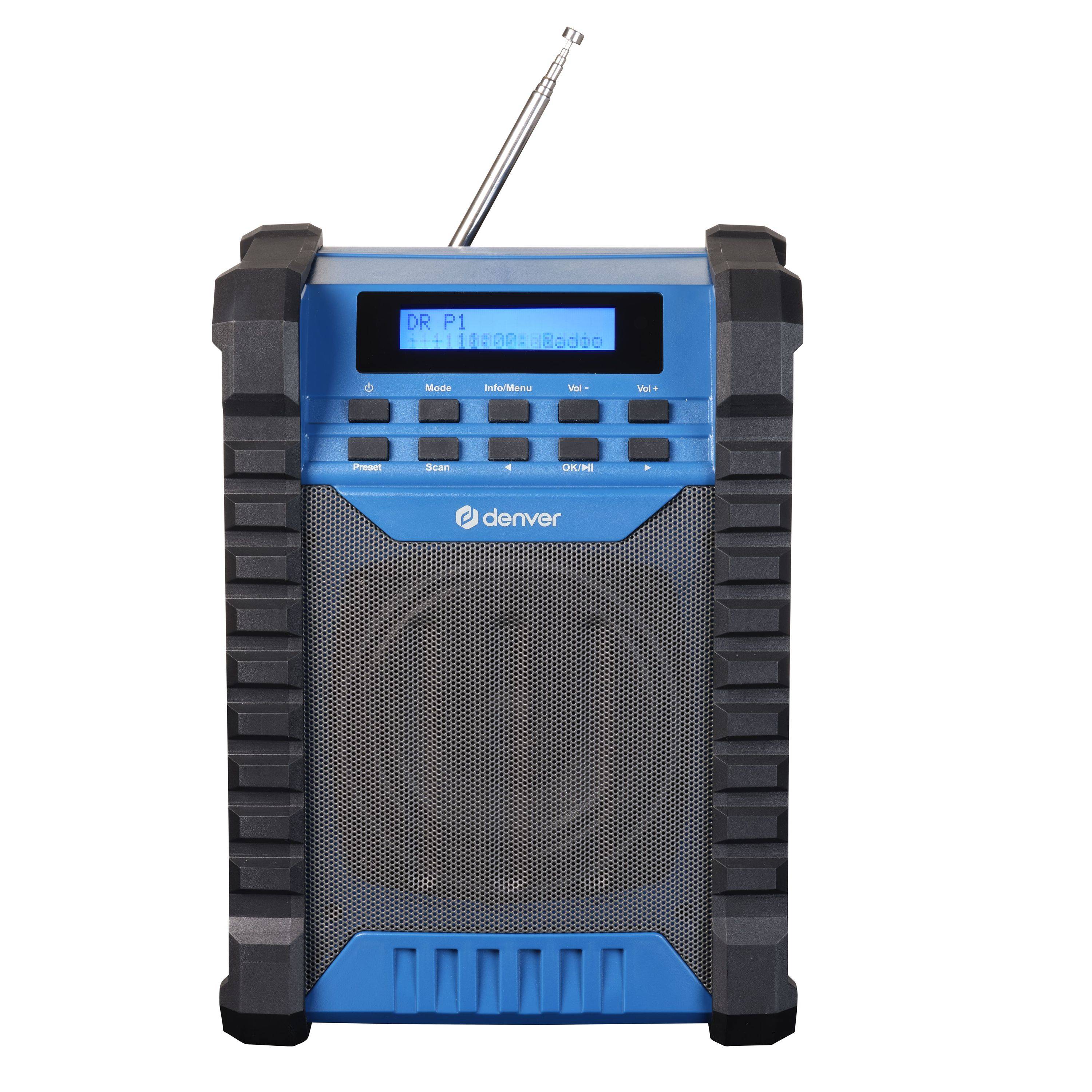 Denver WRD-60 Baustellenradio mit DAB/FM, Bluetooth, LCD-Display, 2000mAh Akku