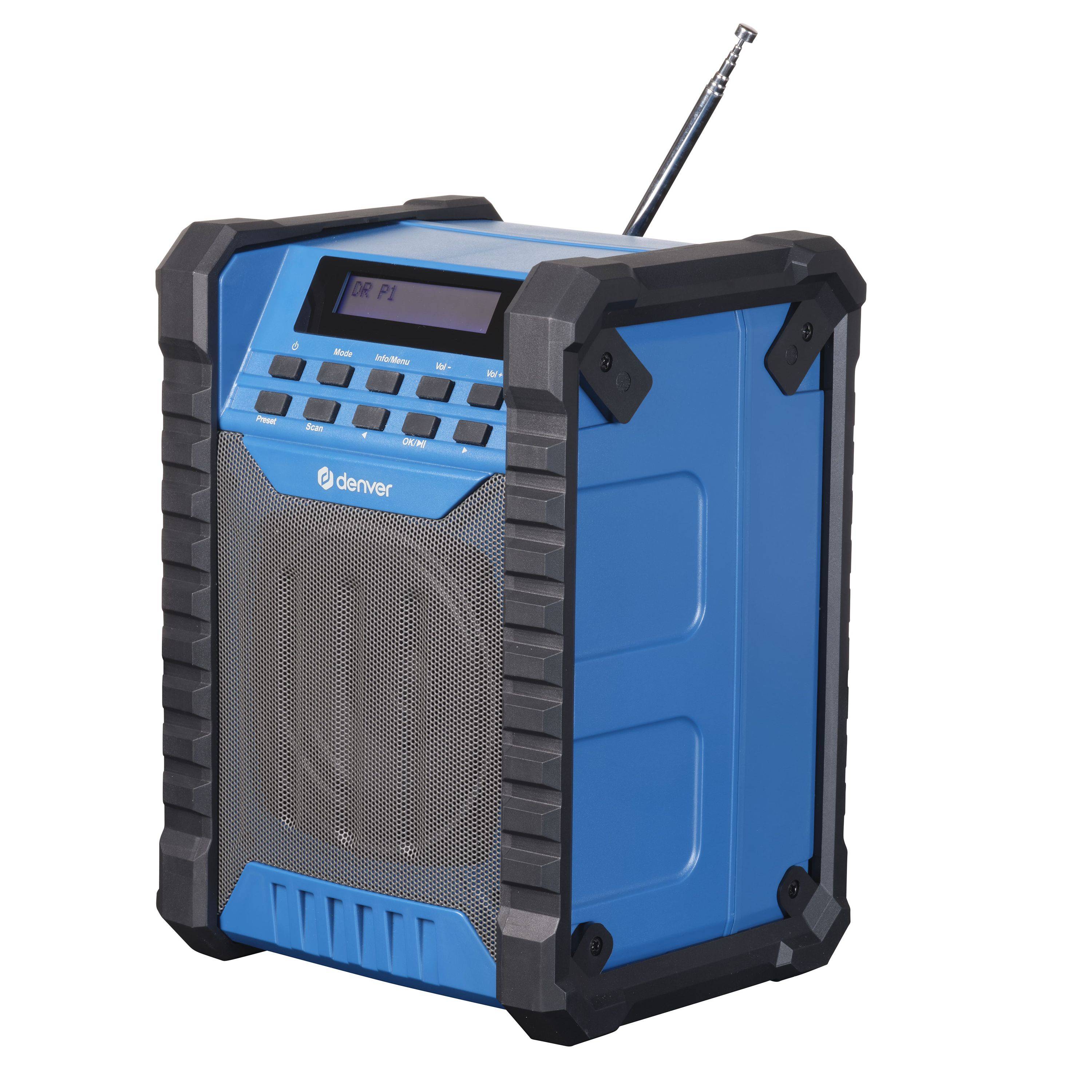 Denver WRD-60 Baustellenradio mit DAB/FM, Bluetooth, LCD-Display, 2000mAh Akku