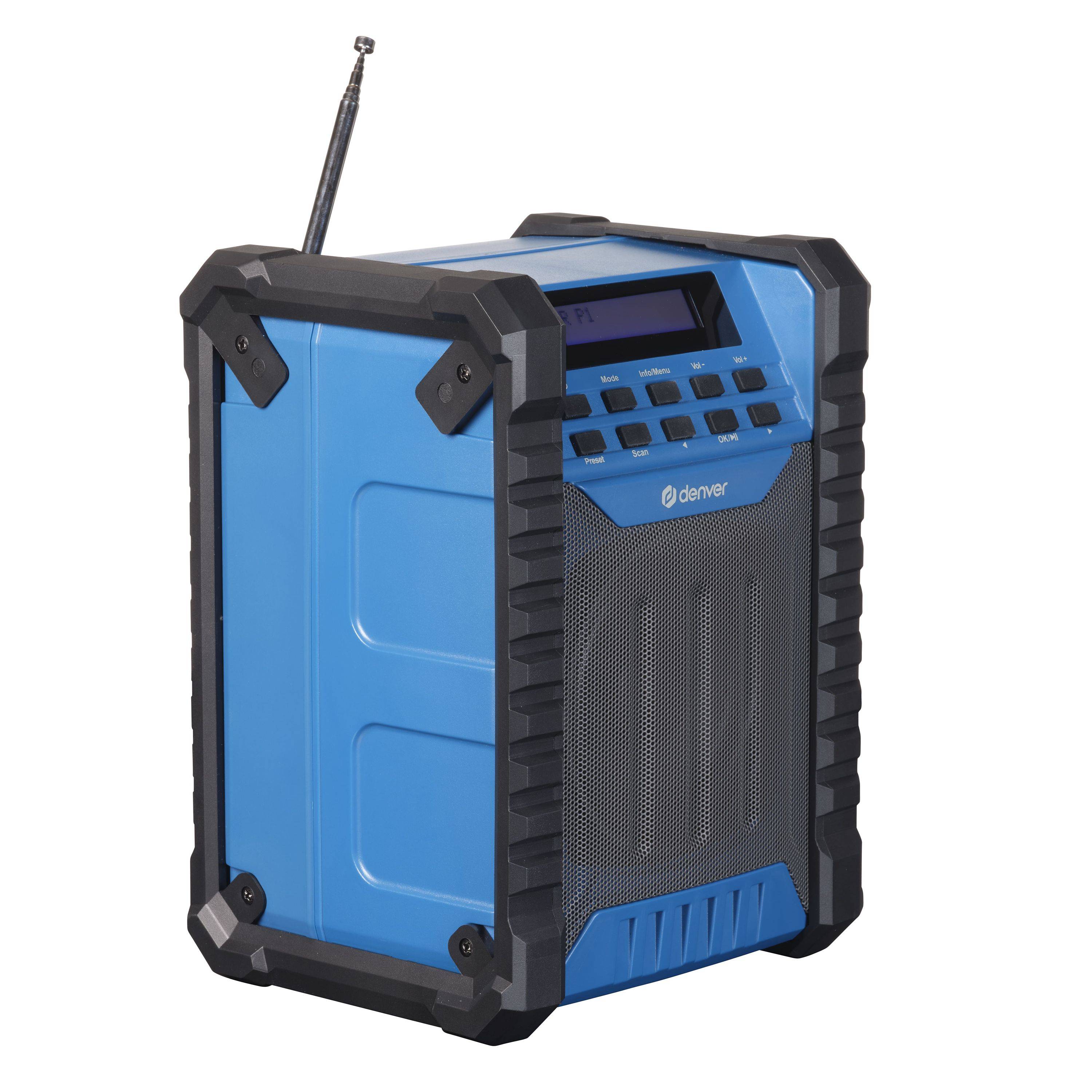 Denver WRD-60 Baustellenradio mit DAB/FM, Bluetooth, LCD-Display, 2000mAh Akku