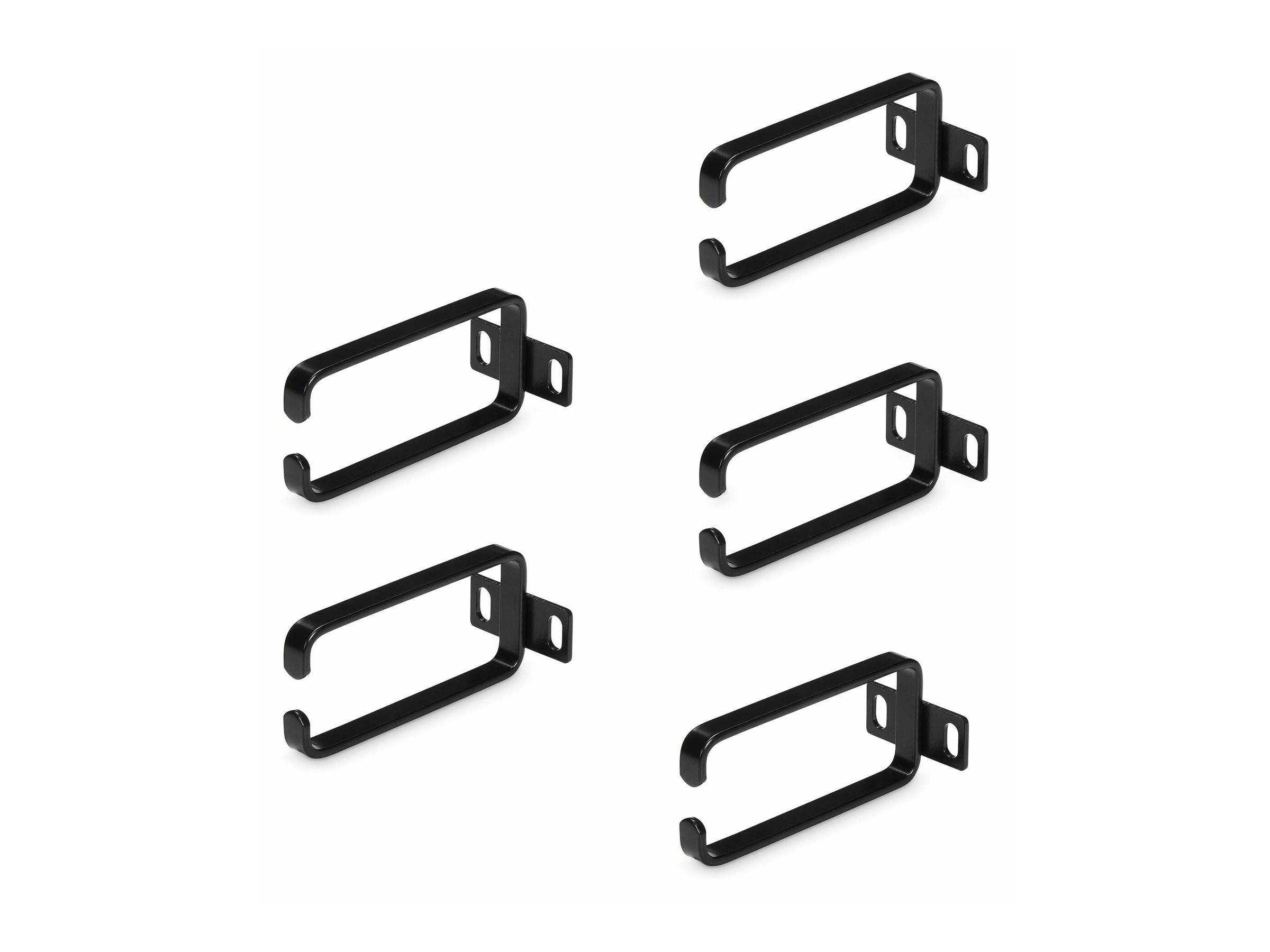 StarTech.com 5-Pack 1U Vertical Cable Management D-Ring Hooks, Cable Manager For 19"" Server Racks/Cabinets, Network Rack