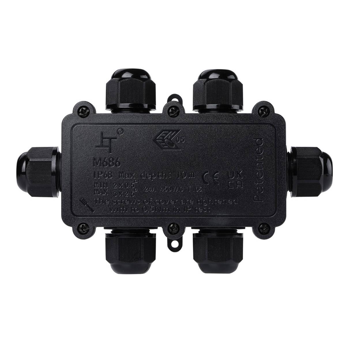 Kabelmuffe Abzweigdose Kabelverbinder Kabeldose IP68 Wasserdicht Erdkabel 4 Pin Leitung 6-Wege