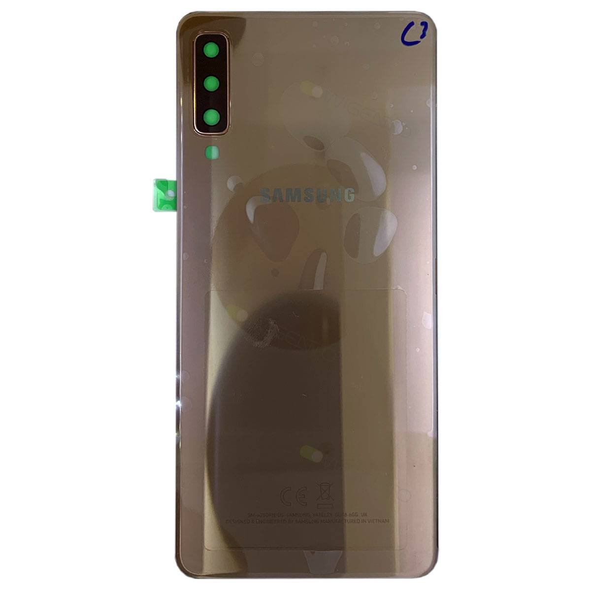 Samsung GH82-17829C Akkudeckel Deckel für Galaxy A7 2018 A750F / Duos + Klebepad Gold Neu