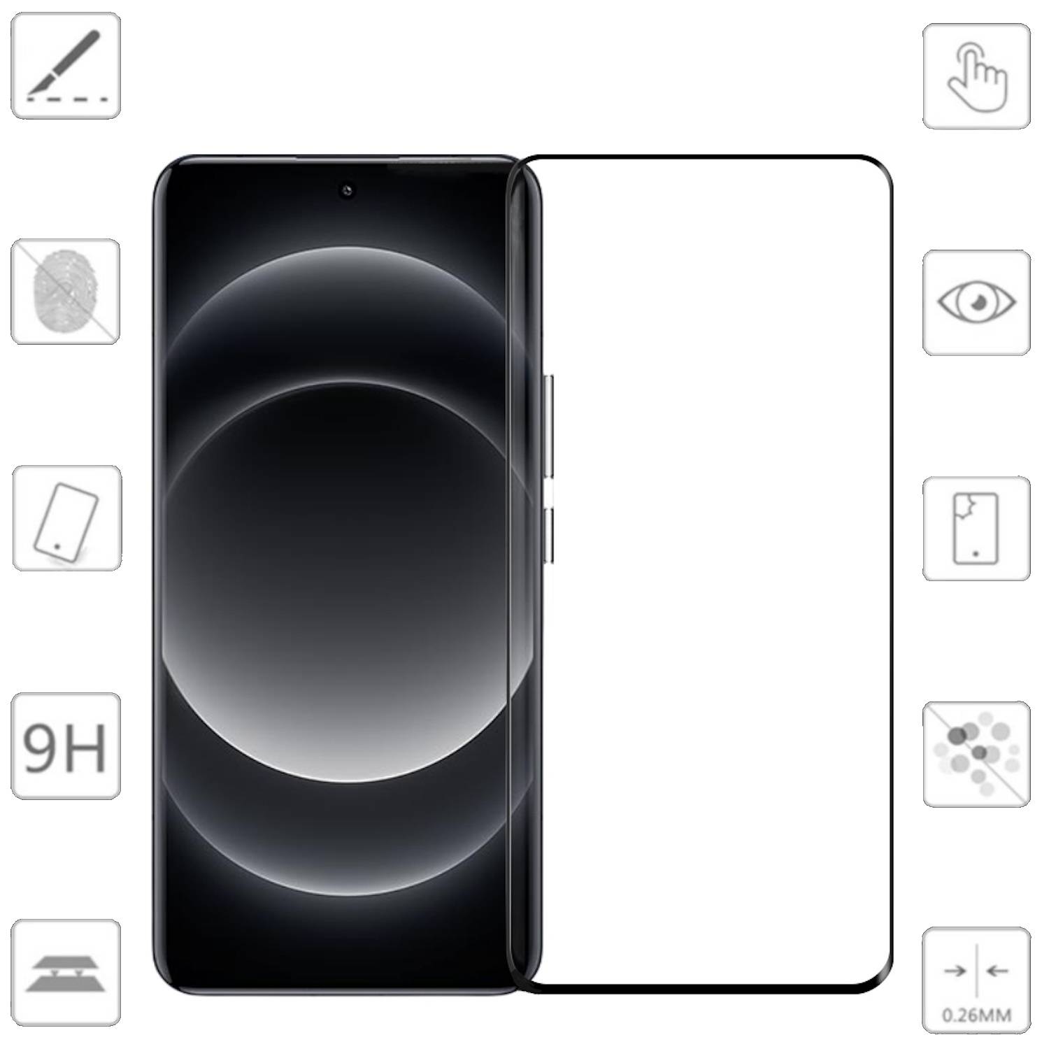 Für Xiaomi 14 Ultra 1x 3D Premium 0,3 mm Display H9 Schutz Hart Glas