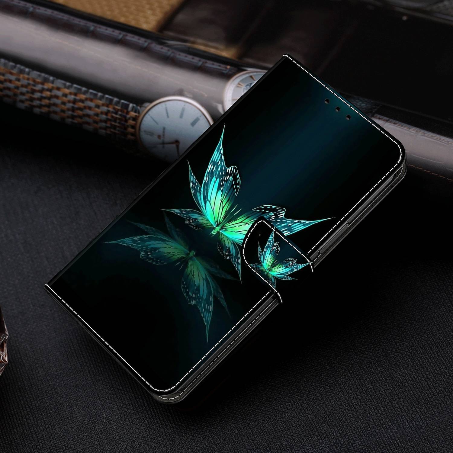 Für Samsung Galaxy A55 Kunstleder Schutz Tasche Hülle Book Motiv 13