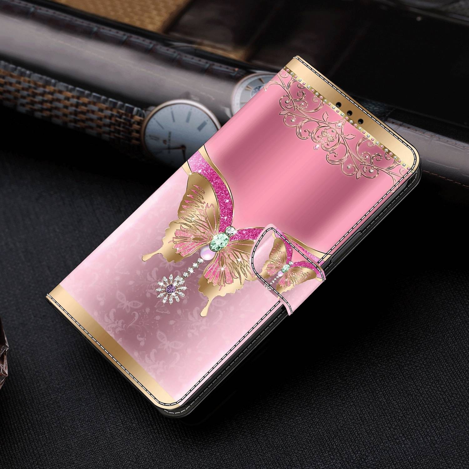 Für Samsung Galaxy A55 Kunstleder Schutz Tasche Hülle Book Motiv 18