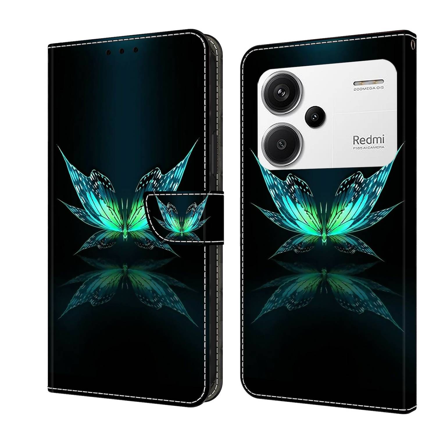 Für Xiaomi Redmi Note 13 Pro Plus Kunst-Leder Book Tasche Motiv 9