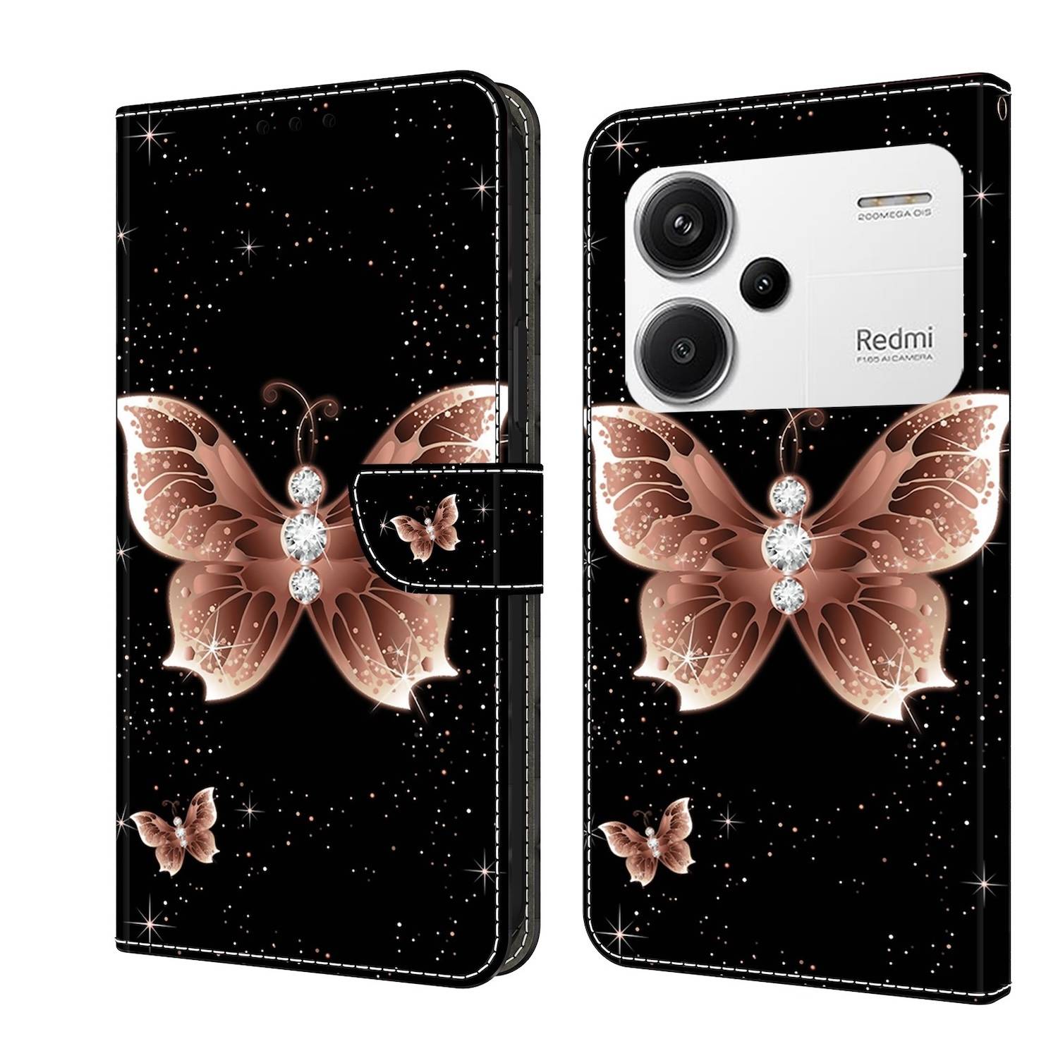 Für Xiaomi Redmi Note 13 Pro Plus Kunst-Leder Book Tasche Motiv 13