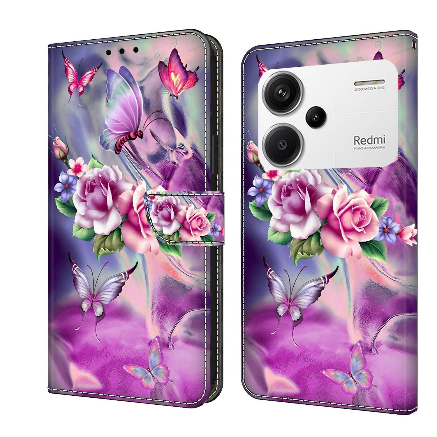 Für Xiaomi Redmi Note 13 Pro Plus Kunst-Leder Book Tasche Motiv 14