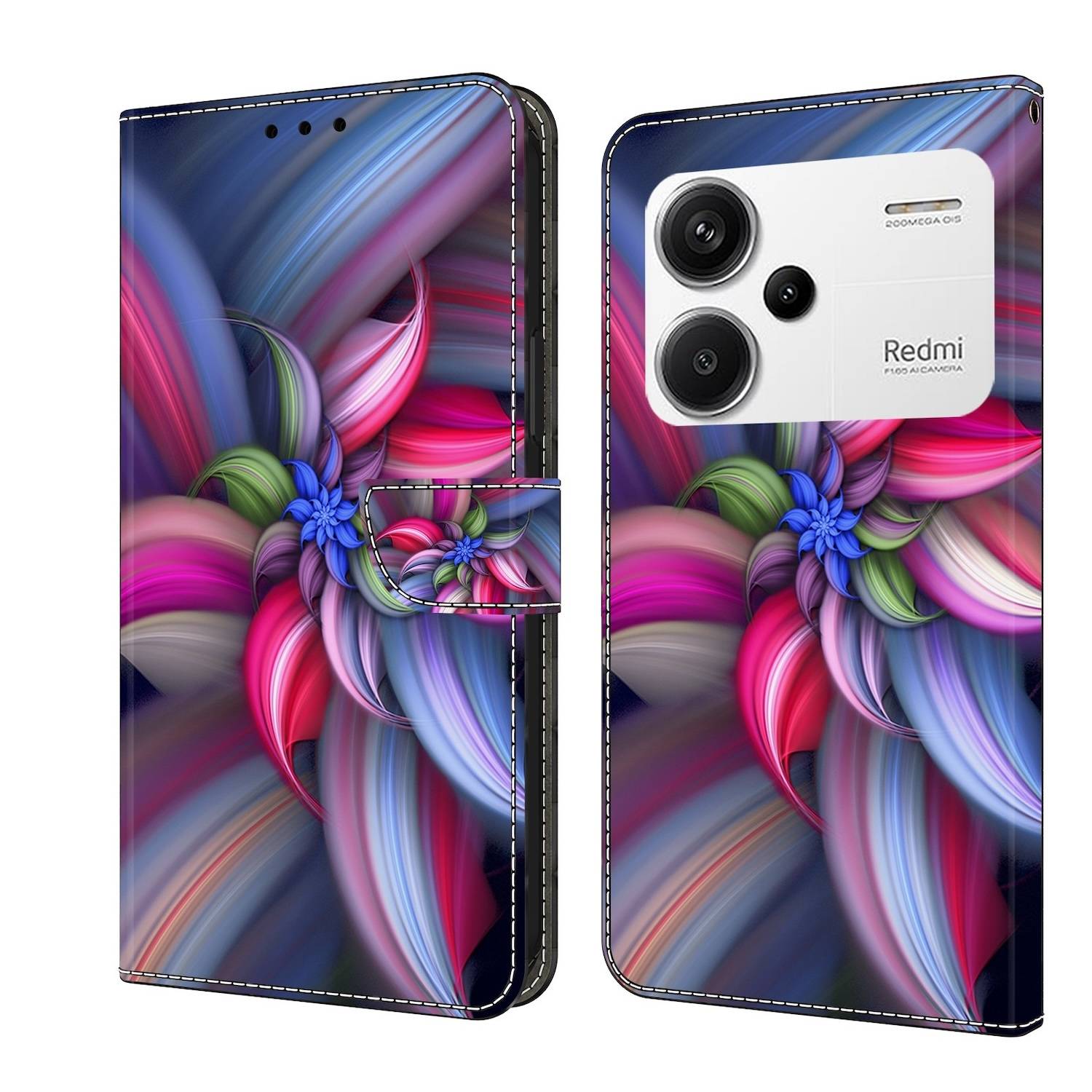 Für Xiaomi Redmi Note 13 Pro Plus Kunst-Leder Book Tasche Motiv 15