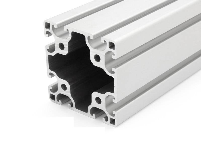 Aluminiumprofil 80x80L I-Typ Nut 8 (leicht), silber eloxiert. Aluminium Profil 80x80 Alu Profil 80 x 80 Montage- Systemprofil 620mm