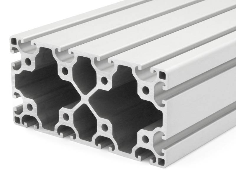 Aluminiumprofil 80x160L I-Typ Nut 8 (leicht), silber eloxiert. Aluminium Profil 80x160 Alu Profile 80 x 160 Montage- Systemprofil. 1800mm
