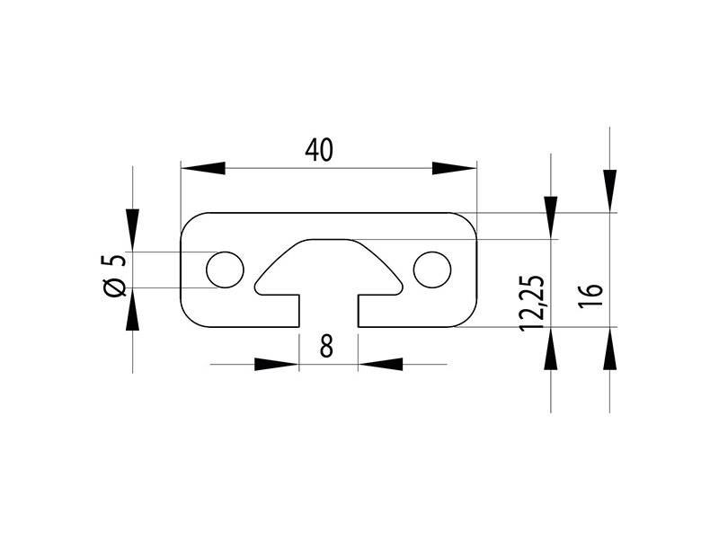 Aluminiumprofil 40x16 S (schwer) I-Typ Nut 8 schwarz eloxiert Aluminiumprofile Aluminium Profil Alu Profile Montage Systemprofil Zuschnitt: 1040mm