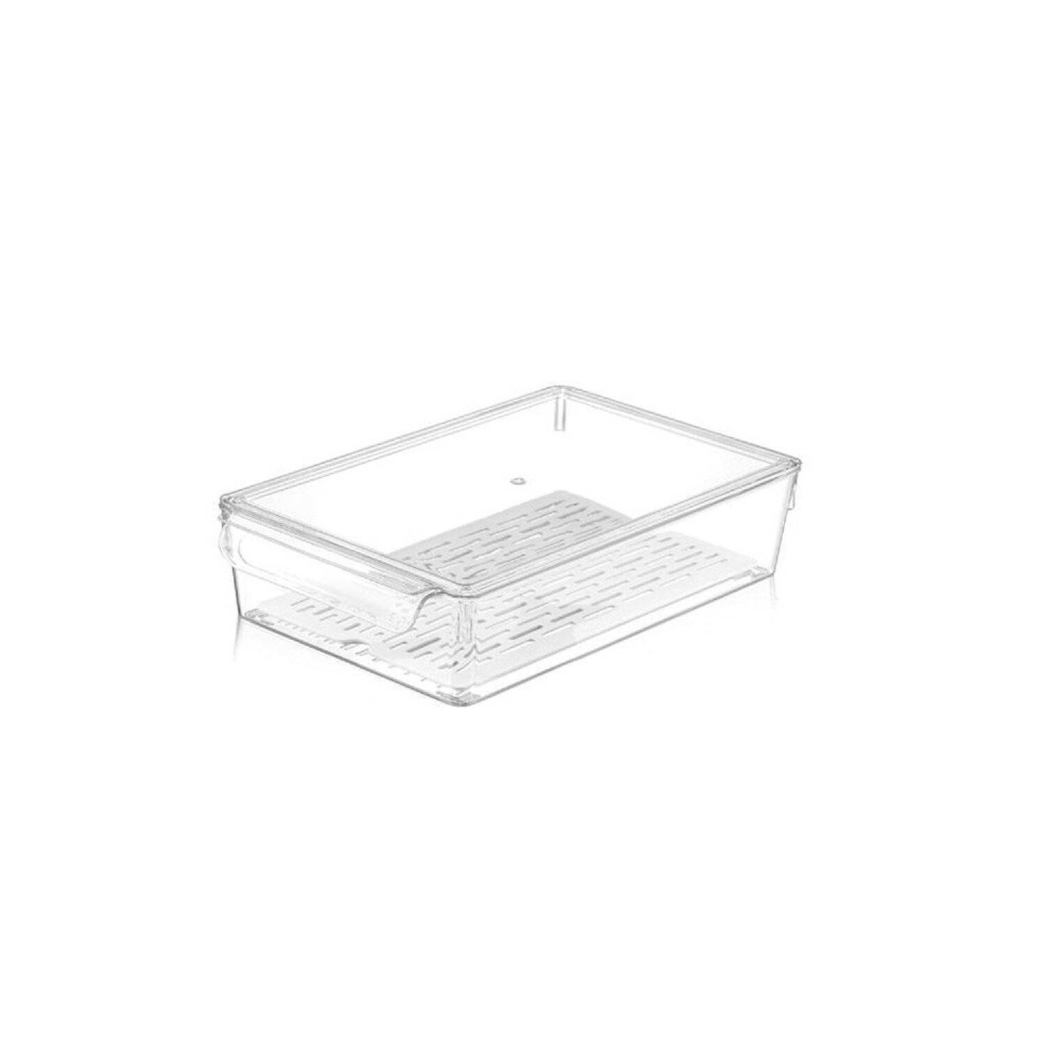 MICHELINO Kühlschrank Organizer mit Deckel und Sieb Breite 20cm, Höhe 7cm