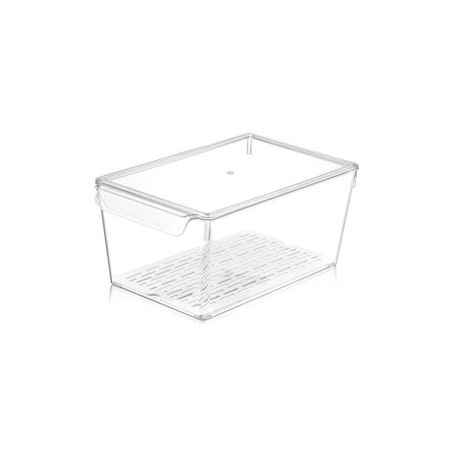 MICHELINO Kühlschrank Organizer mit Deckel und Sieb Breite 20cm, Höhe 14cm