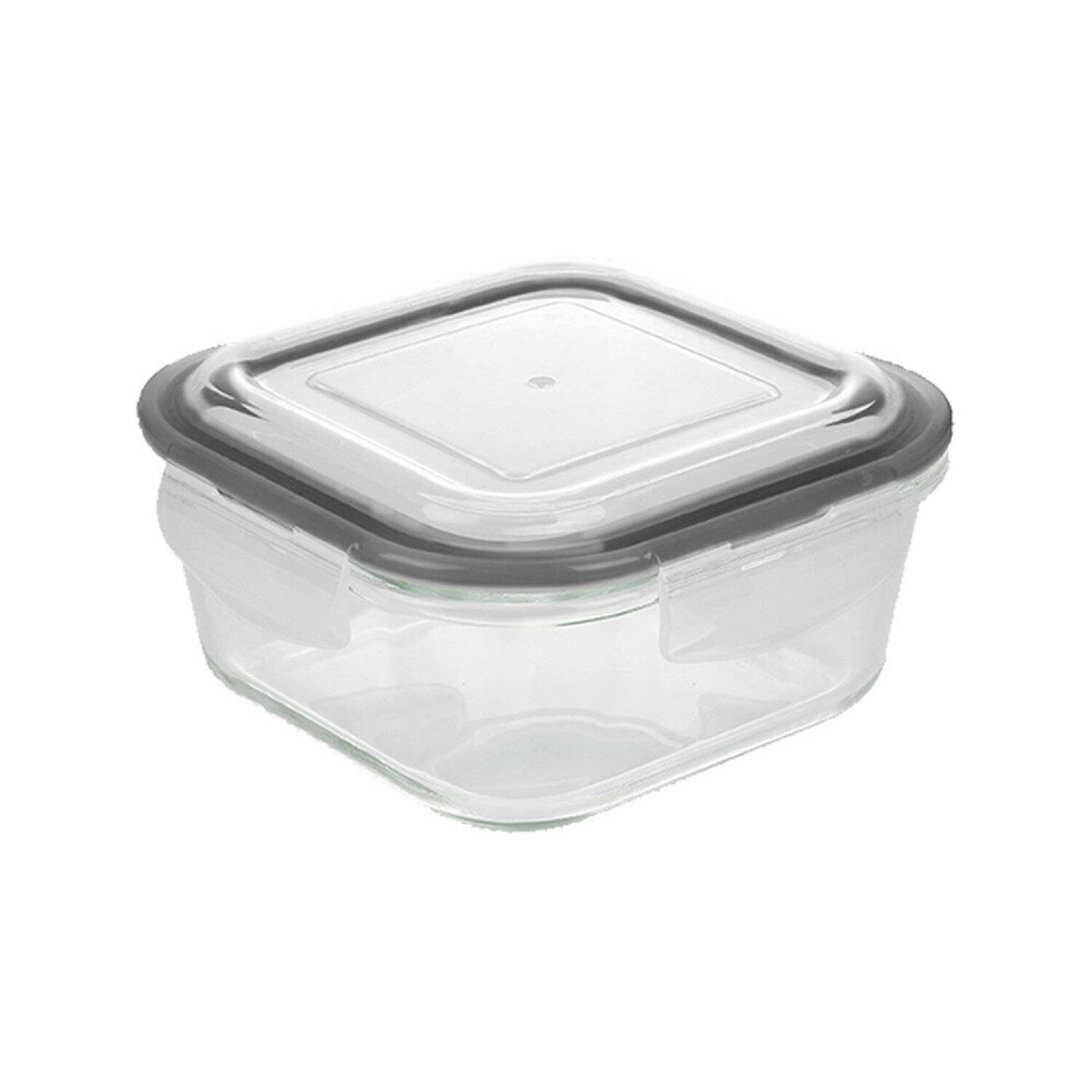 MICHELINO Aufbewahrungsglas Vorratsglas Glasbehälter mit Silikondeckel Eckig 300 ml