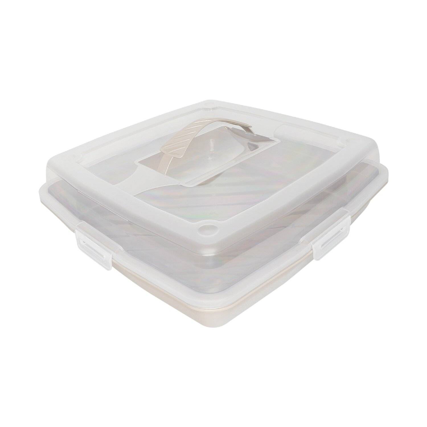 MICHELINO Kuchenbehälter Kuchen-Transportbox 35x35x10cm Serie Alythia Beige