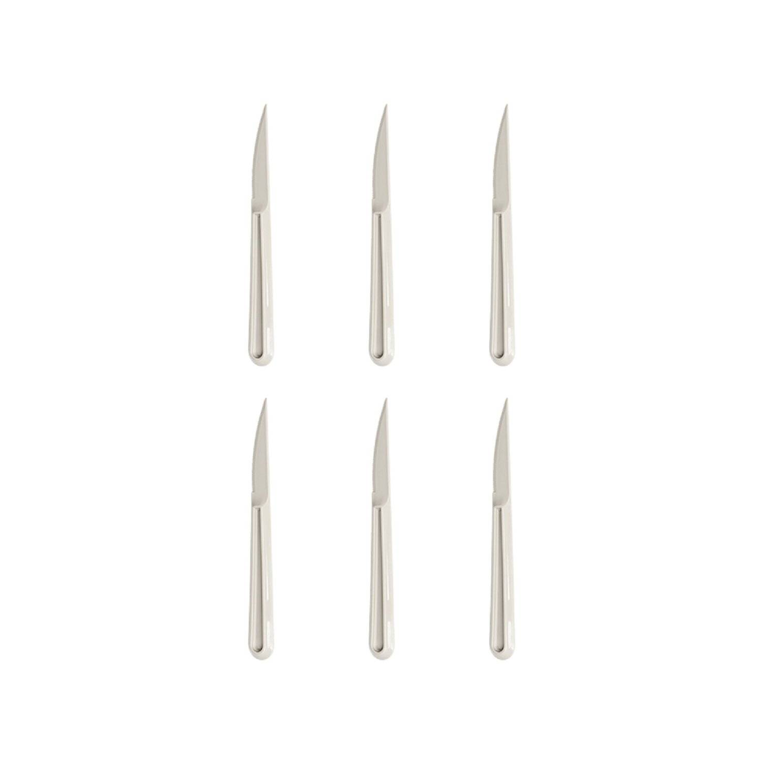 MICHELINO 6-teiliges Mehrweg Kunststoffbesteck-Set Serie Alythia Messer Beige
