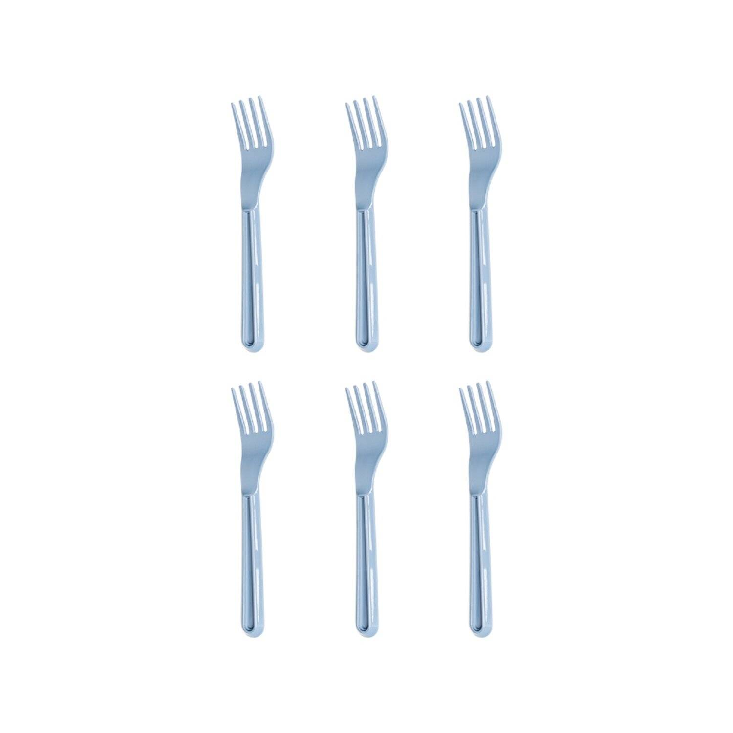 MICHELINO 6-teiliges Mehrweg Kunststoffbesteck-Set Serie Alythia Gabel Blau
