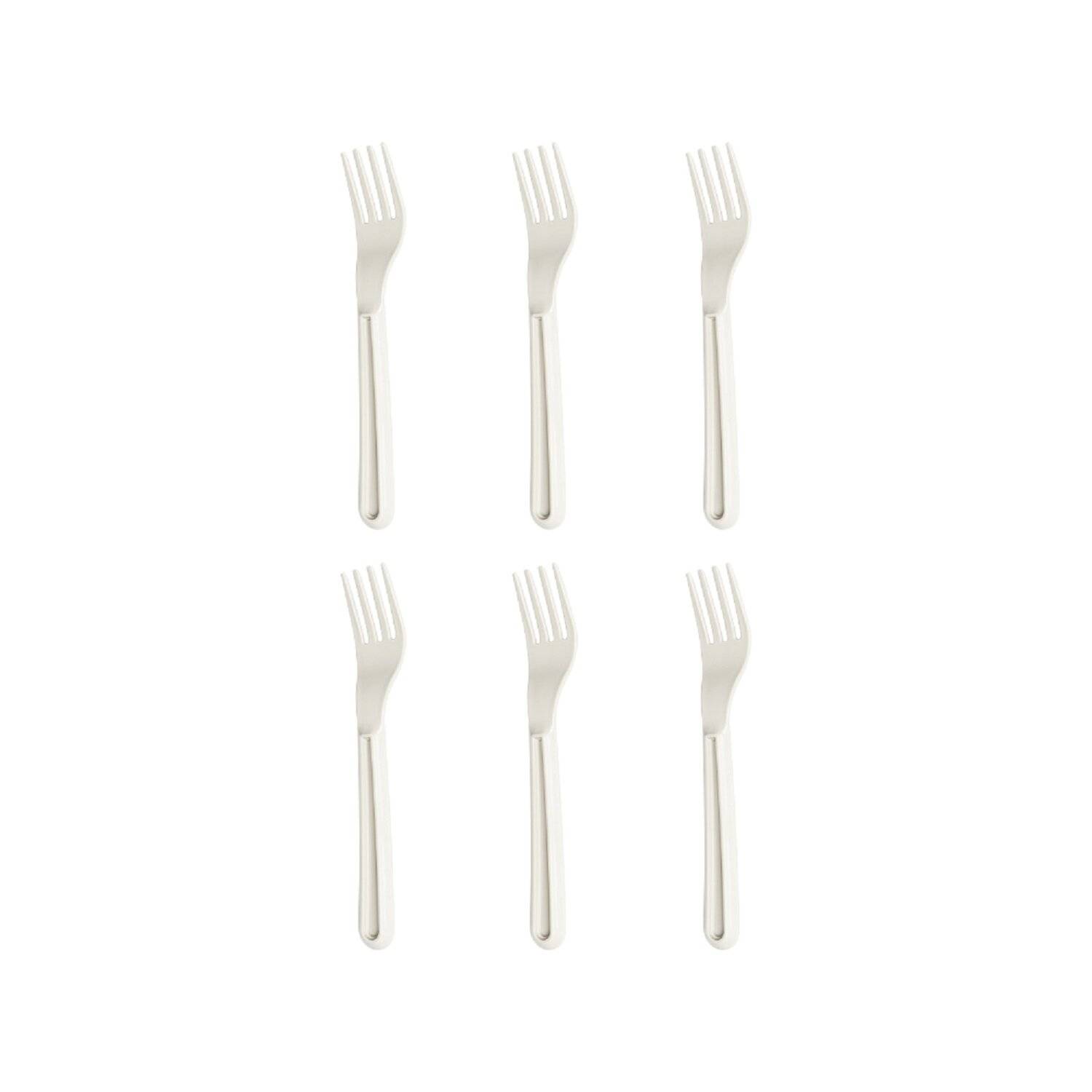 MICHELINO 6-teiliges Mehrweg Kunststoffbesteck-Set Serie Alythia Gabel Beige