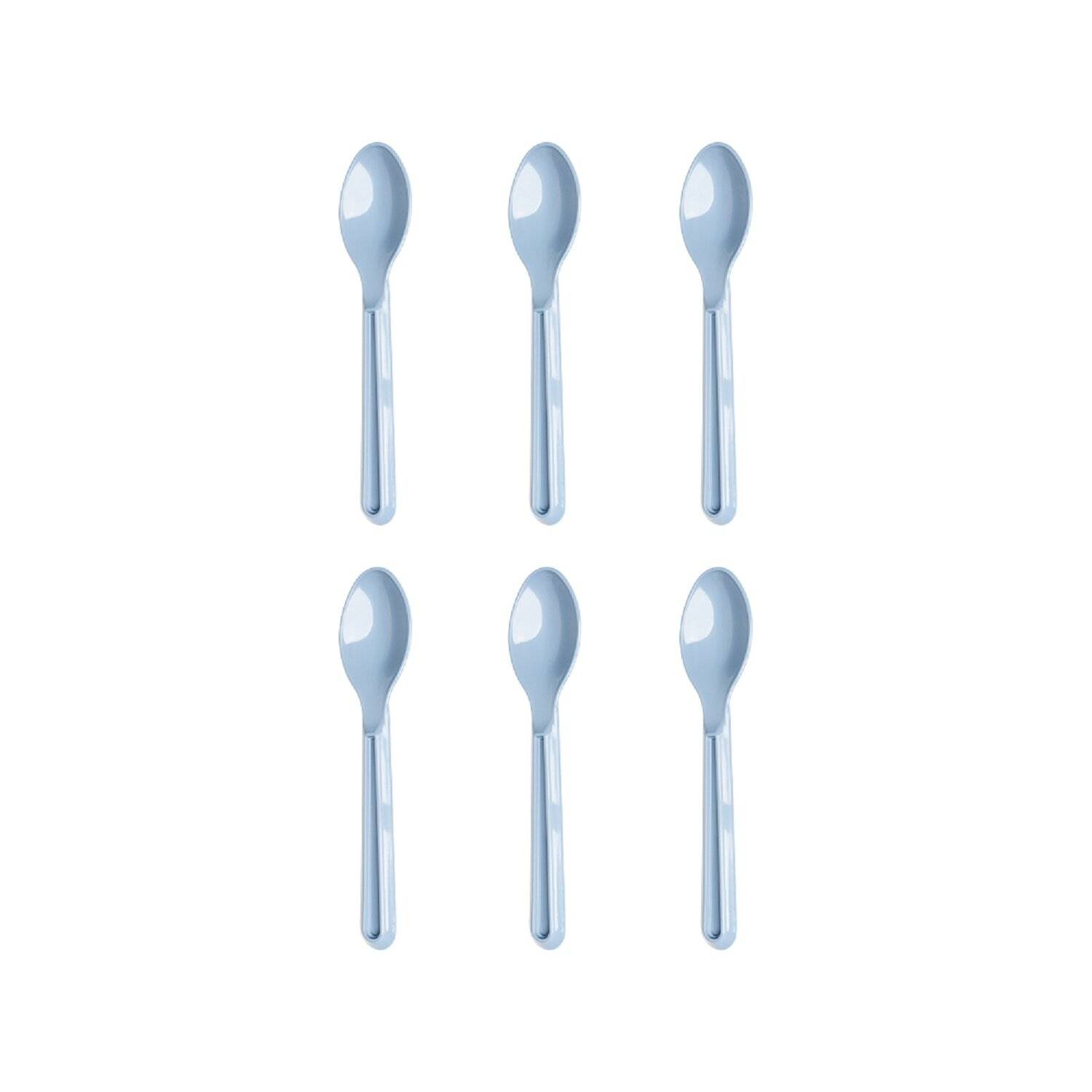 MICHELINO 6-teiliges Mehrweg Kunststoffbesteck-Set Serie Alythia Löffel Blau