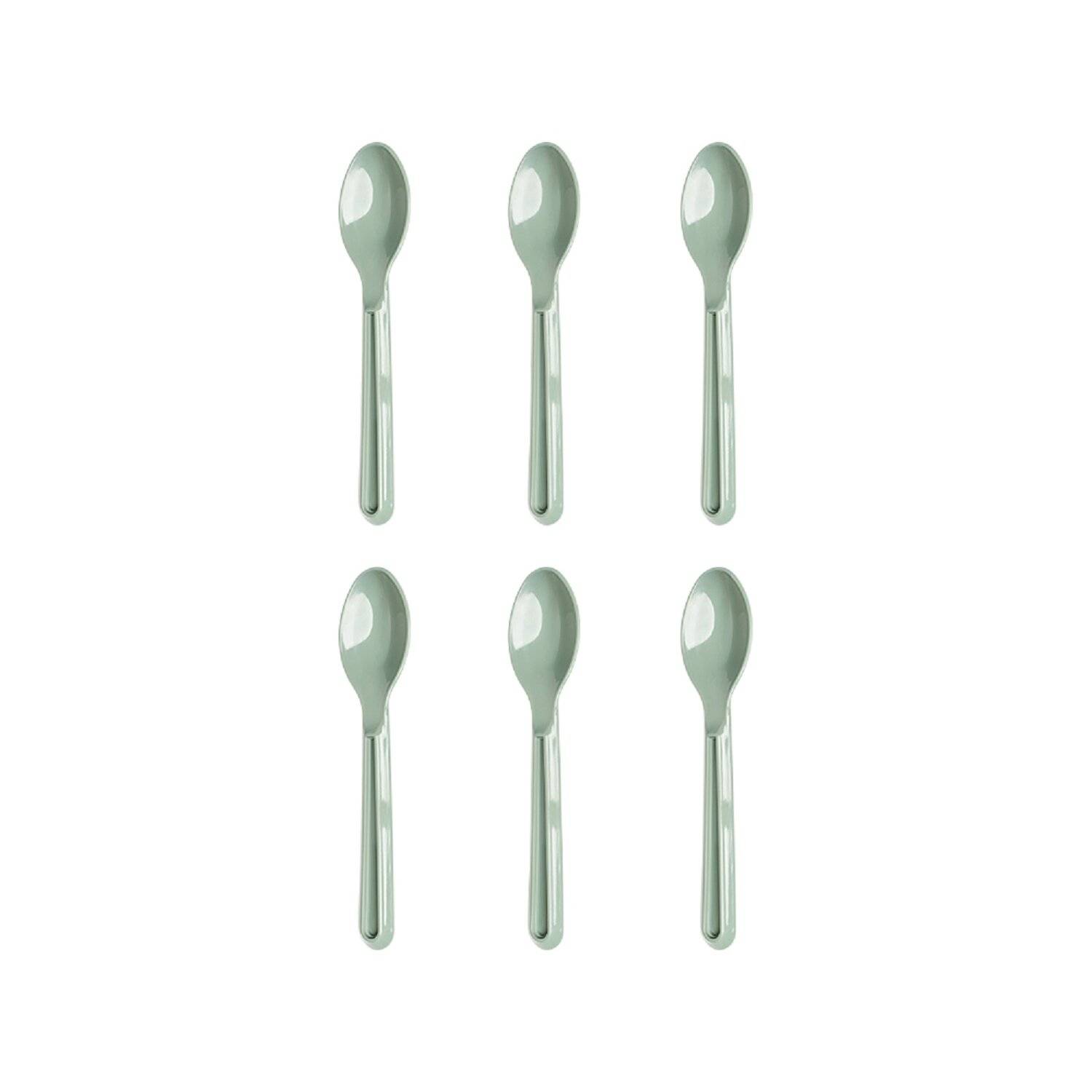 MICHELINO 6-teiliges Mehrweg Kunststoffbesteck-Set Serie Alythia Löffel Grün