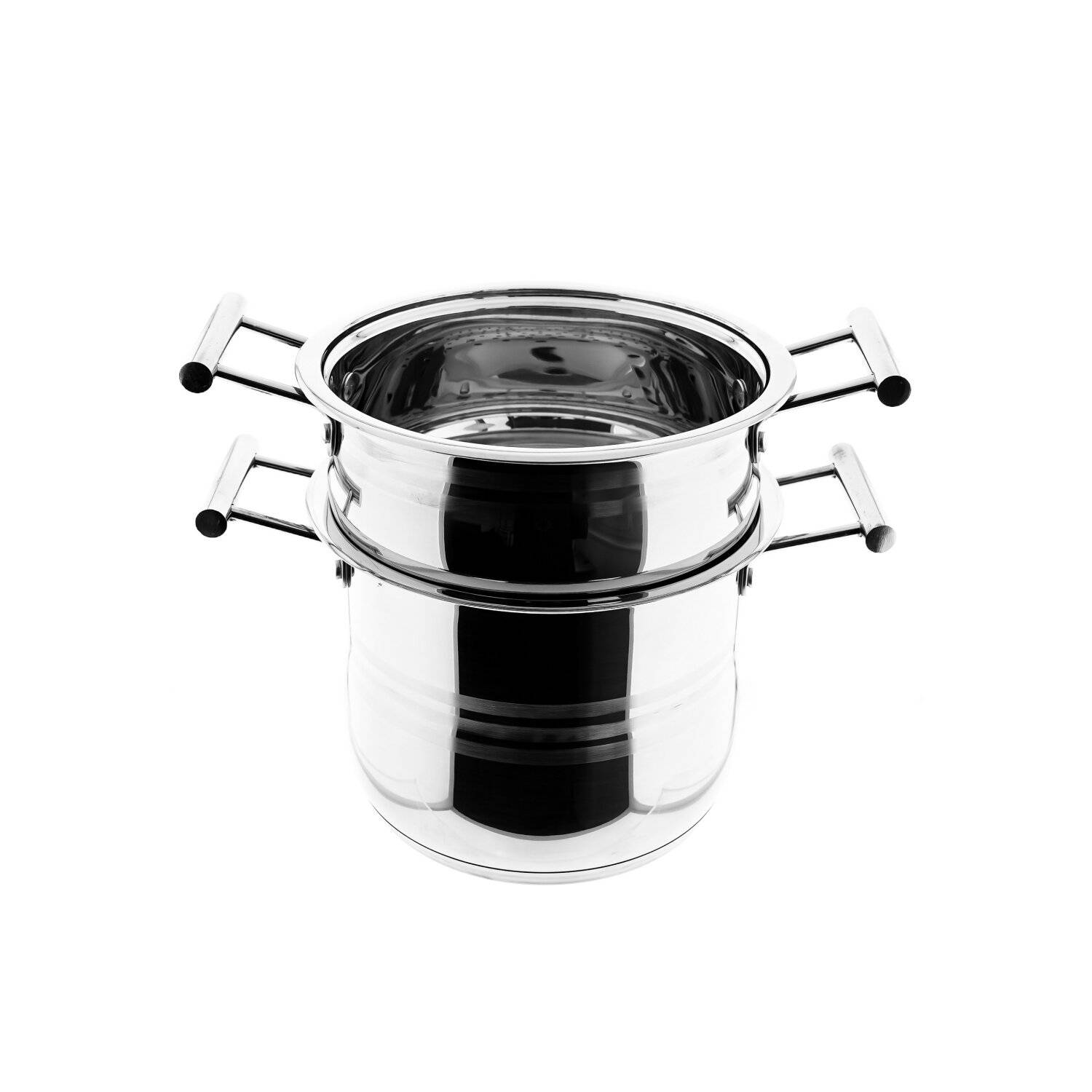 Sunay Couscous Pot aus Edelstahl Kochtopf mit Siebeinsatz in Silber 12L