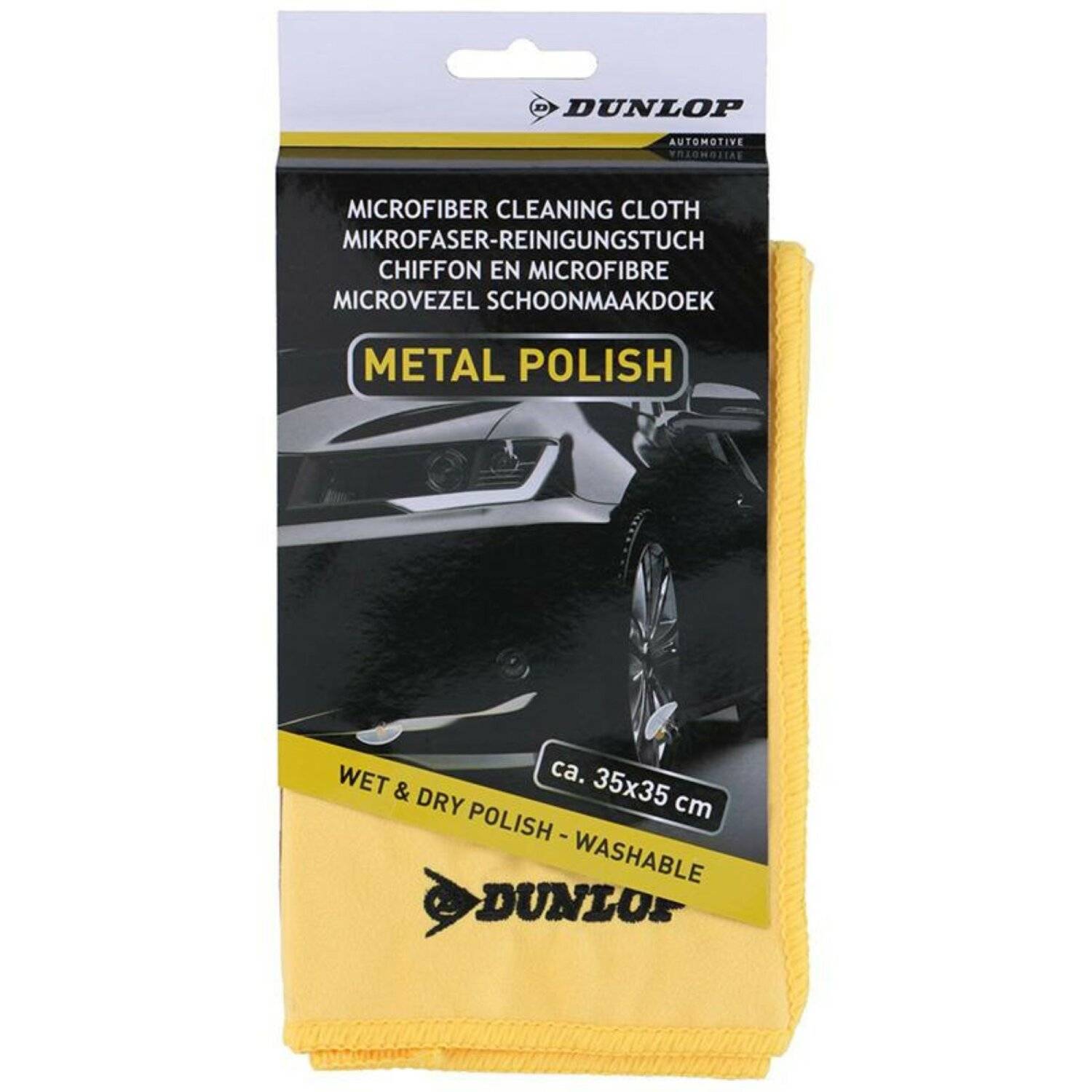 Dunlop Mikrofaser-Reinigungstusch für Lackpolitur 35x35 cm Nass-& Trockenreinigung Waschbar