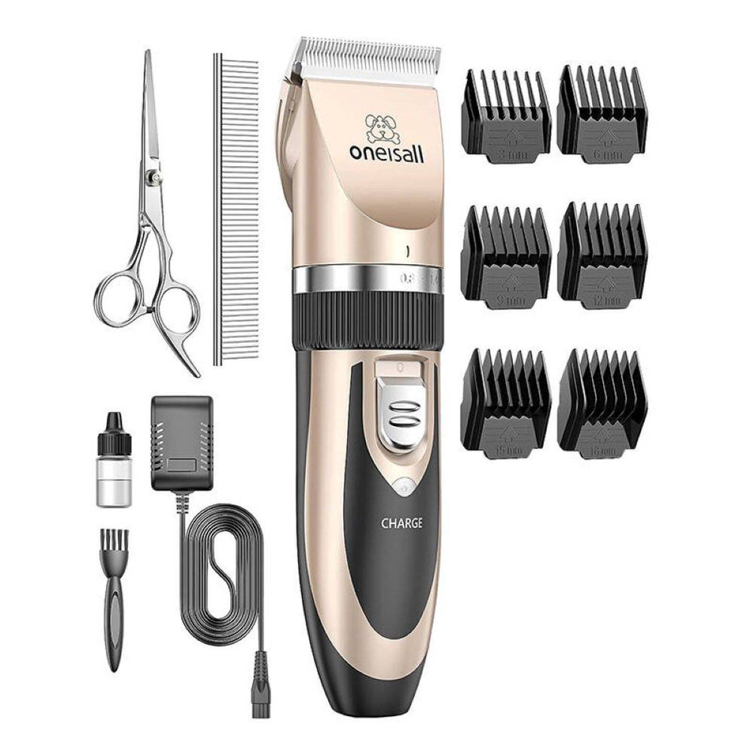 Trimmer, Oneisall P2 Haarschneidemaschine für Hunde, Geräuschpegel: 50dB, Felltrimmer Gold