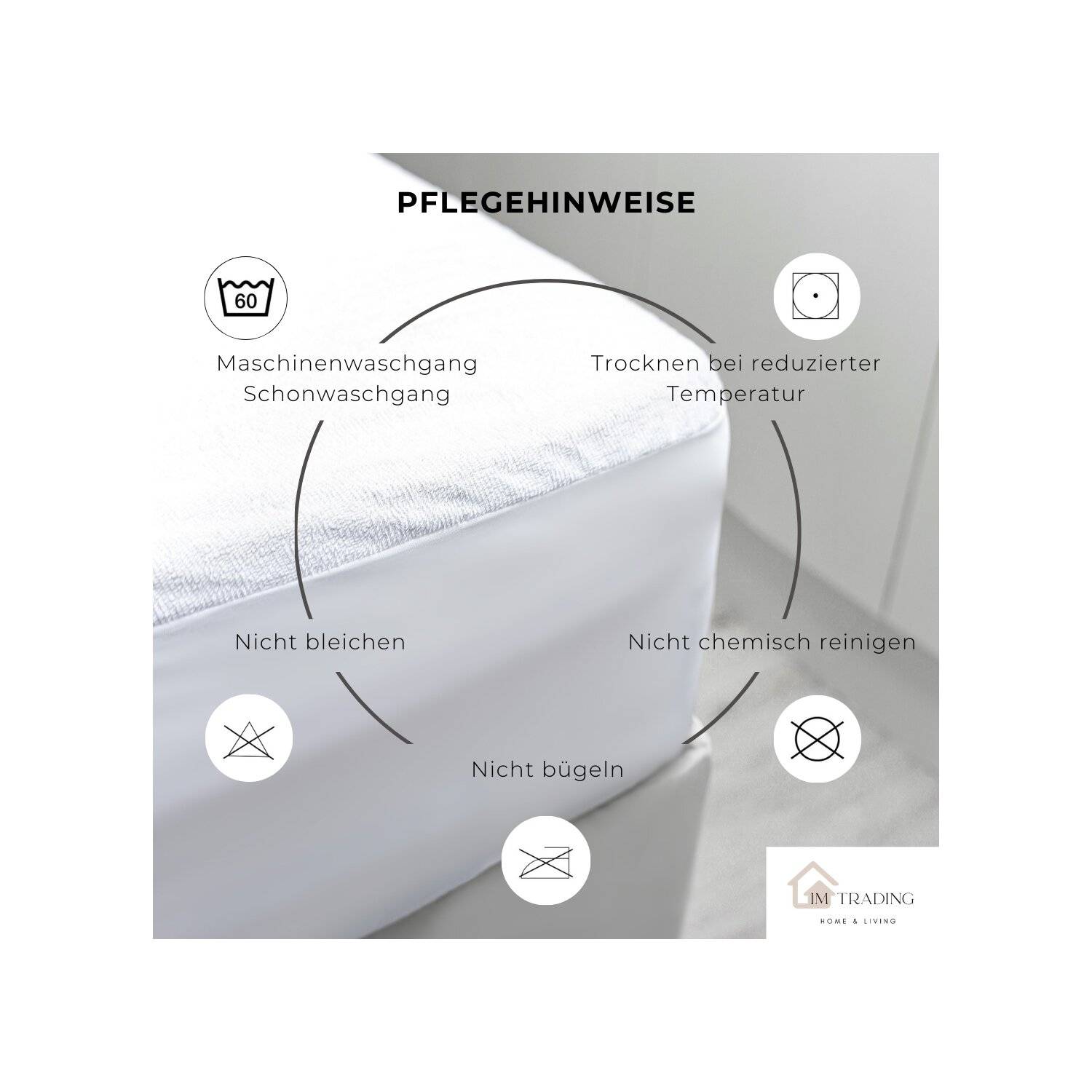 Wasserdichte Matratzenschoner 120x200cm mit + 25 cm Rundumgummizug Matratzenauflage Inkontinenzunterlage Nässeschutz