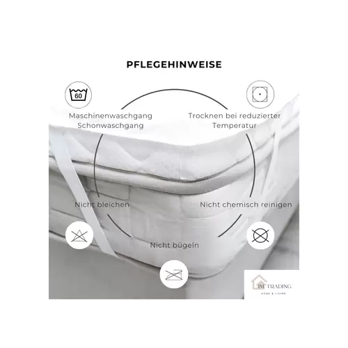 Matratzenschoner Wasserdicht und Atmungsaktiv 200x220cm + 40cm mit 4 Eckgummi Inkontinenzunterlage Waschbar Matratzenschoner Wasserdicht und Atmungsaktiv 200x220cm + 40cm mit 4 Eckgummi Inkontinenzunterlage Waschbar