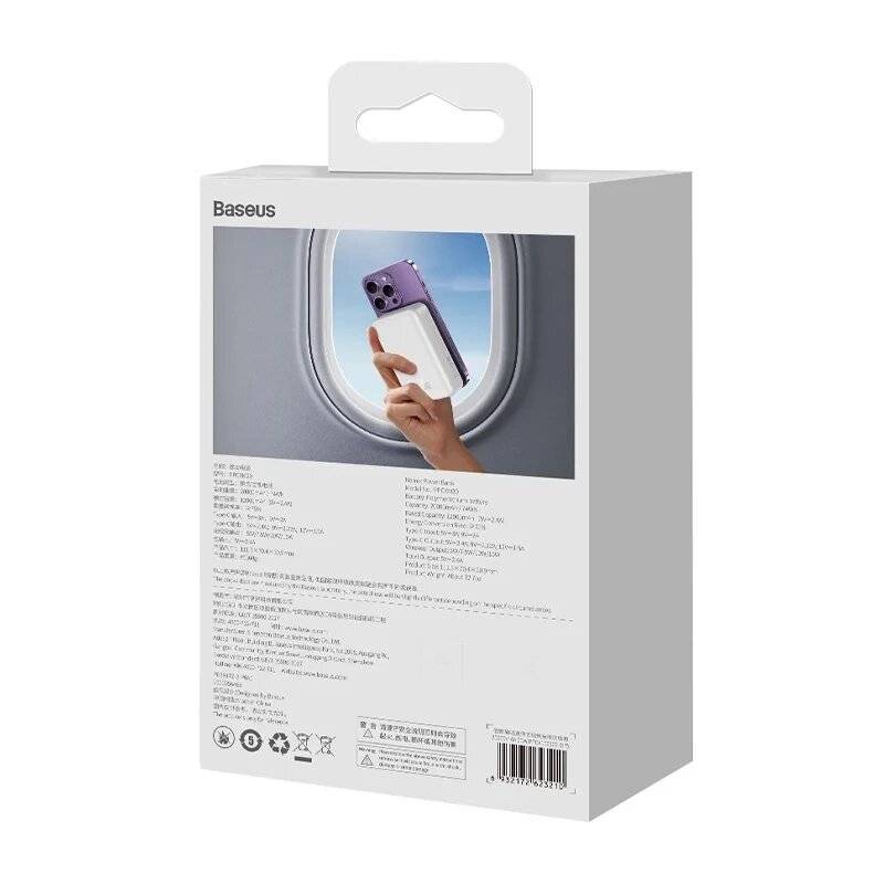 Powerbank Baseus Magnetic Mini 20000mAh, USB-C 20W MagSafe (weiß)