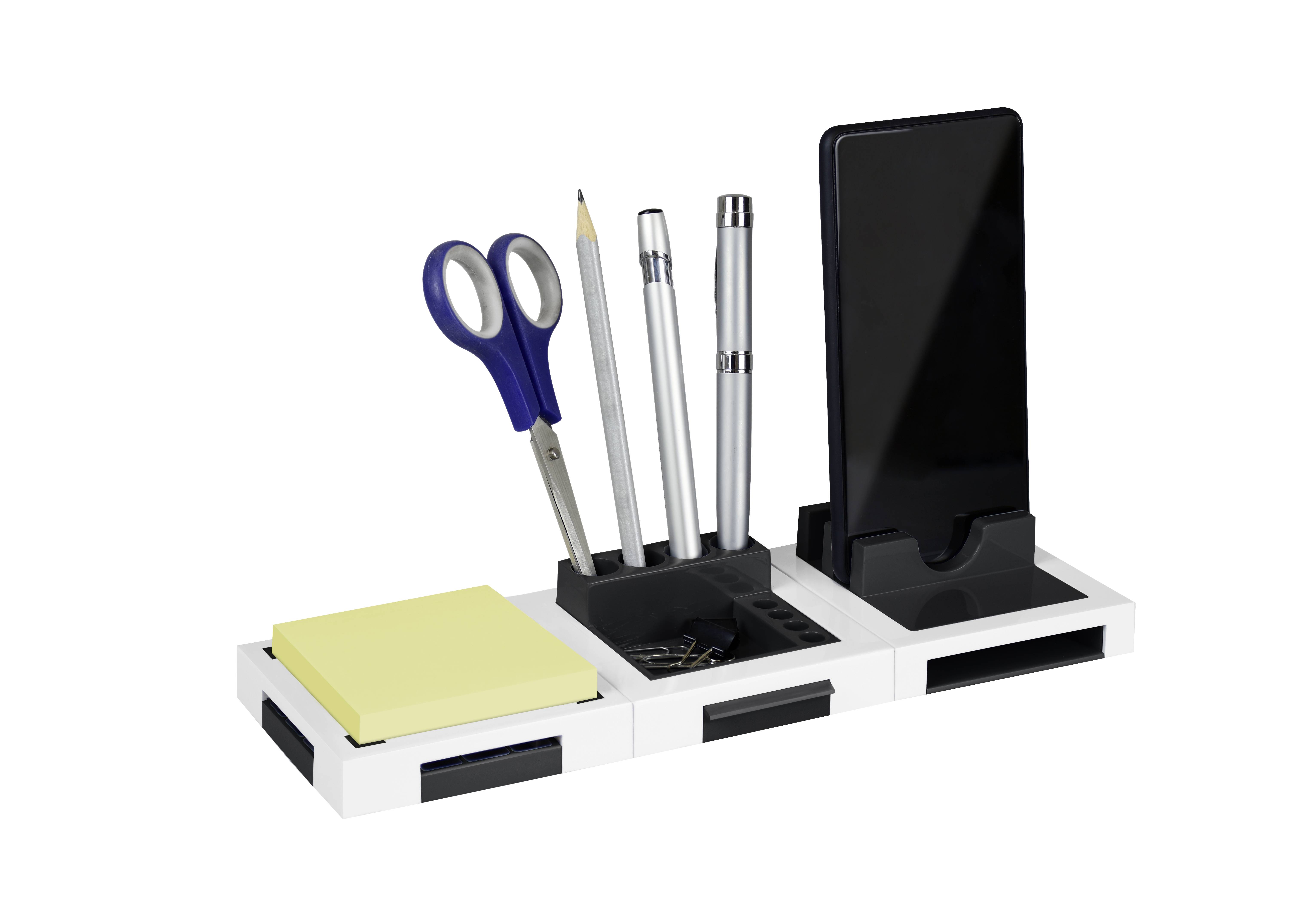 Monolith Stiftehalter - 2 USB Ports - Schwarz - 9,3 x 9,3 x 4,1 cm