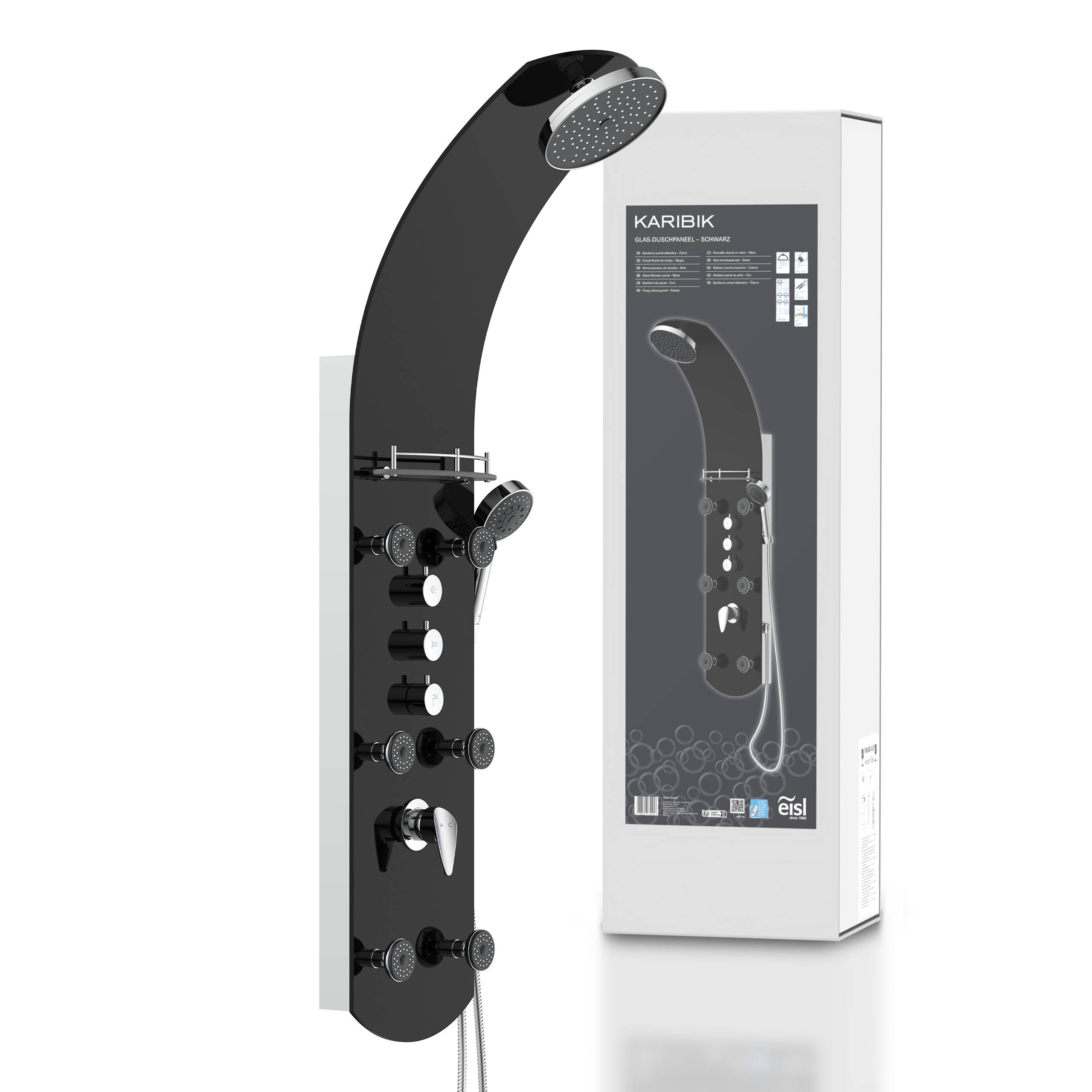 KARIBIK Duschpaneel, Schwarz