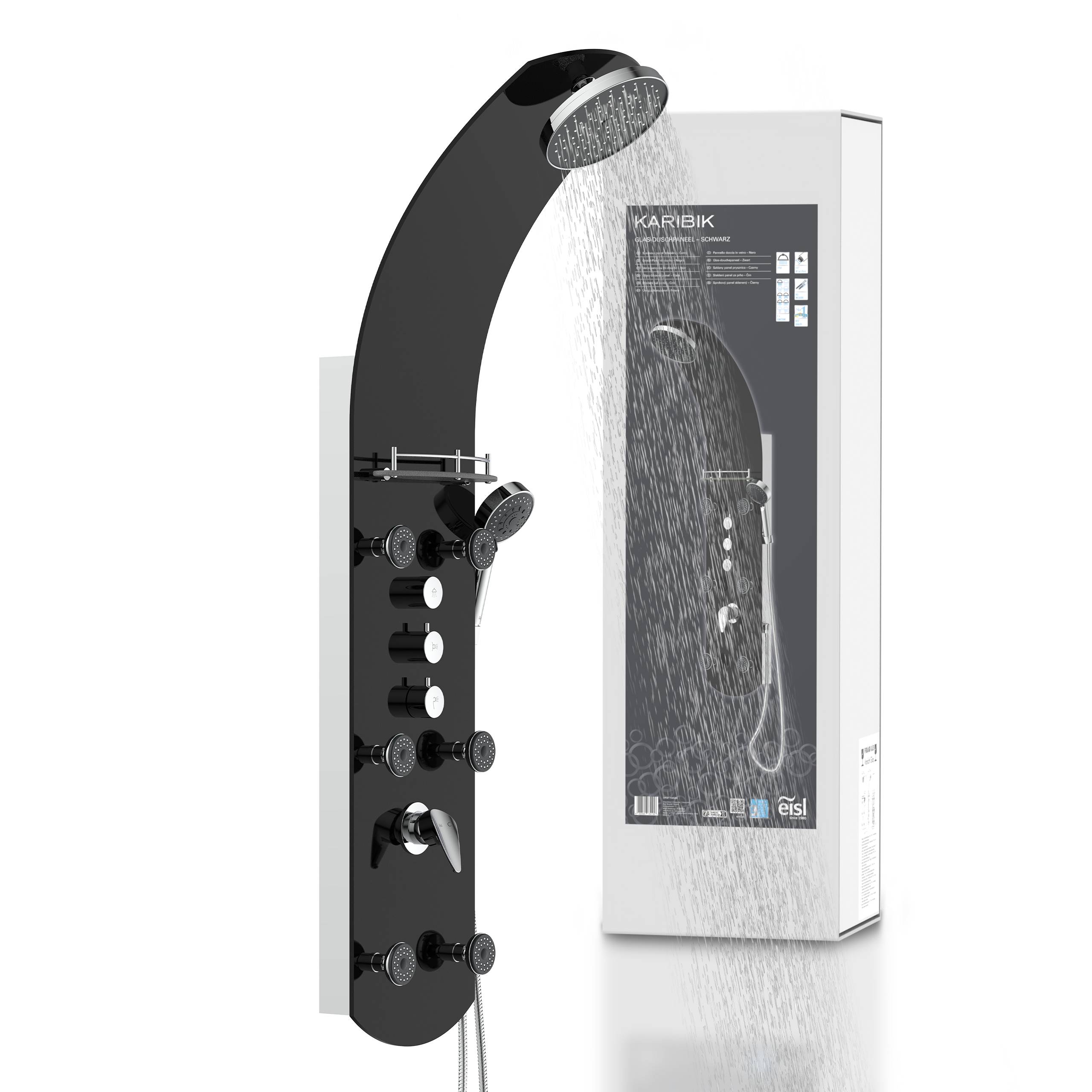 KARIBIK Duschpaneel, Schwarz