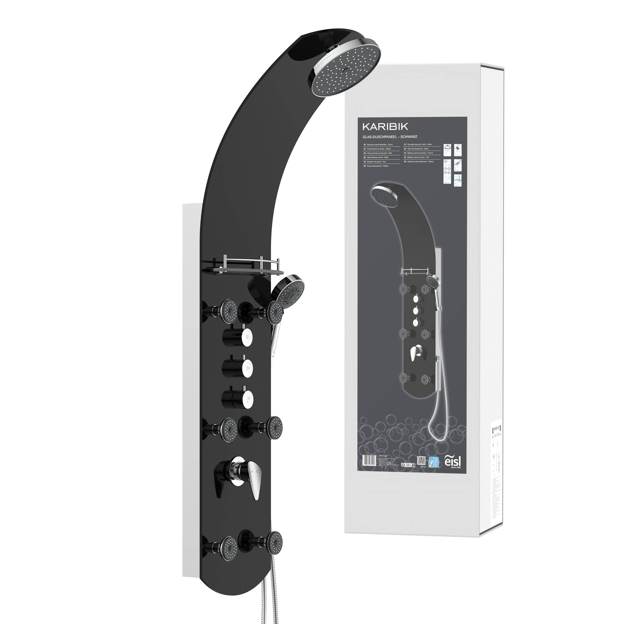 KARIBIK Duschpaneel, Schwarz