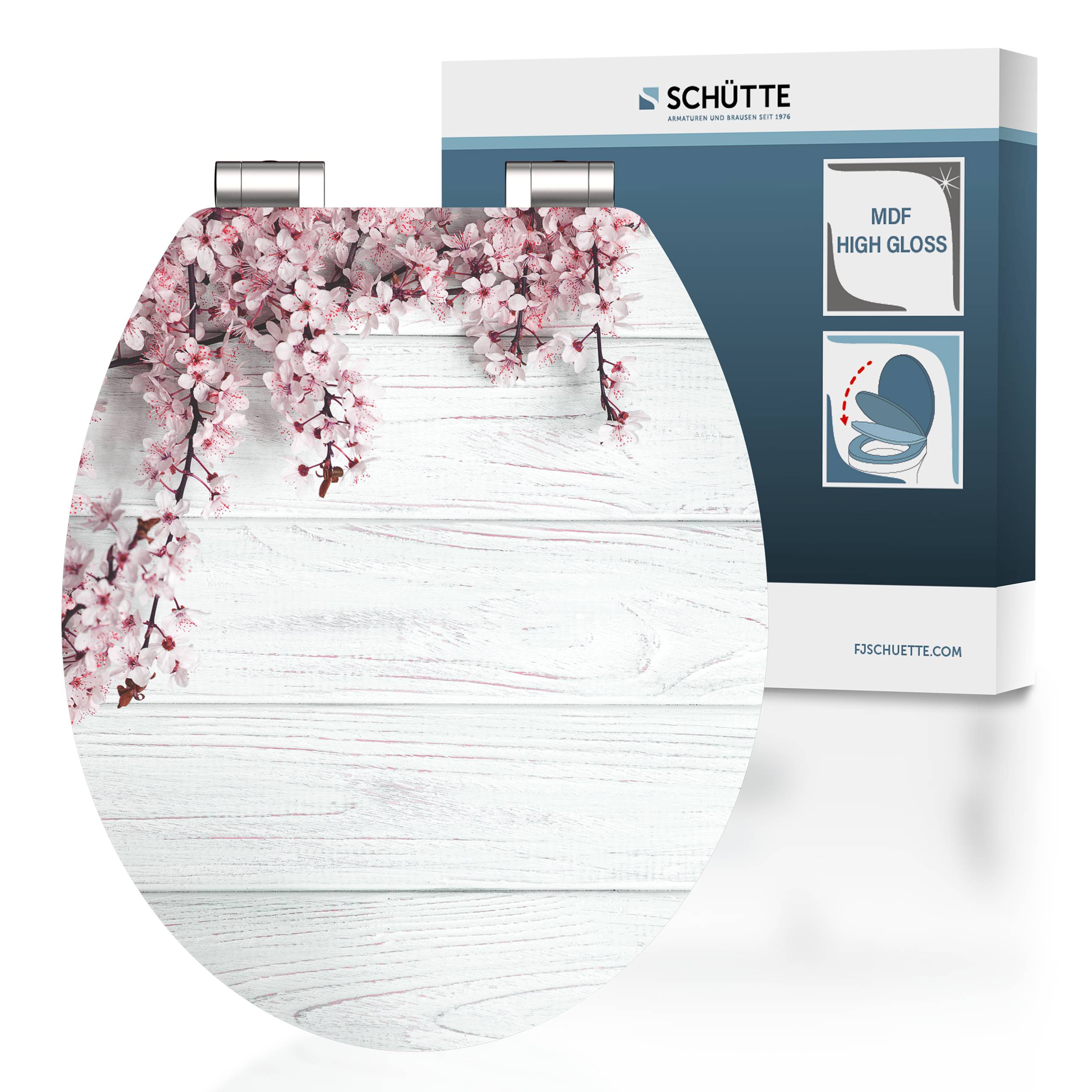 MDF HG WC-Sitz FLOWERS AND WOOD, mit Absenkautomatik