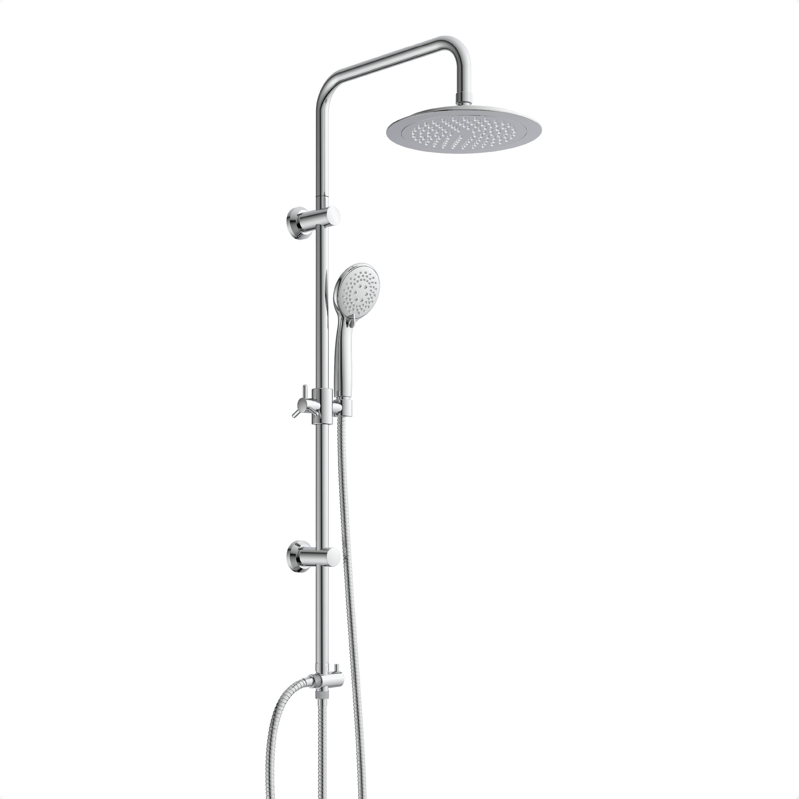 Überkopfbrause-Set, Chrom, zum Kleben