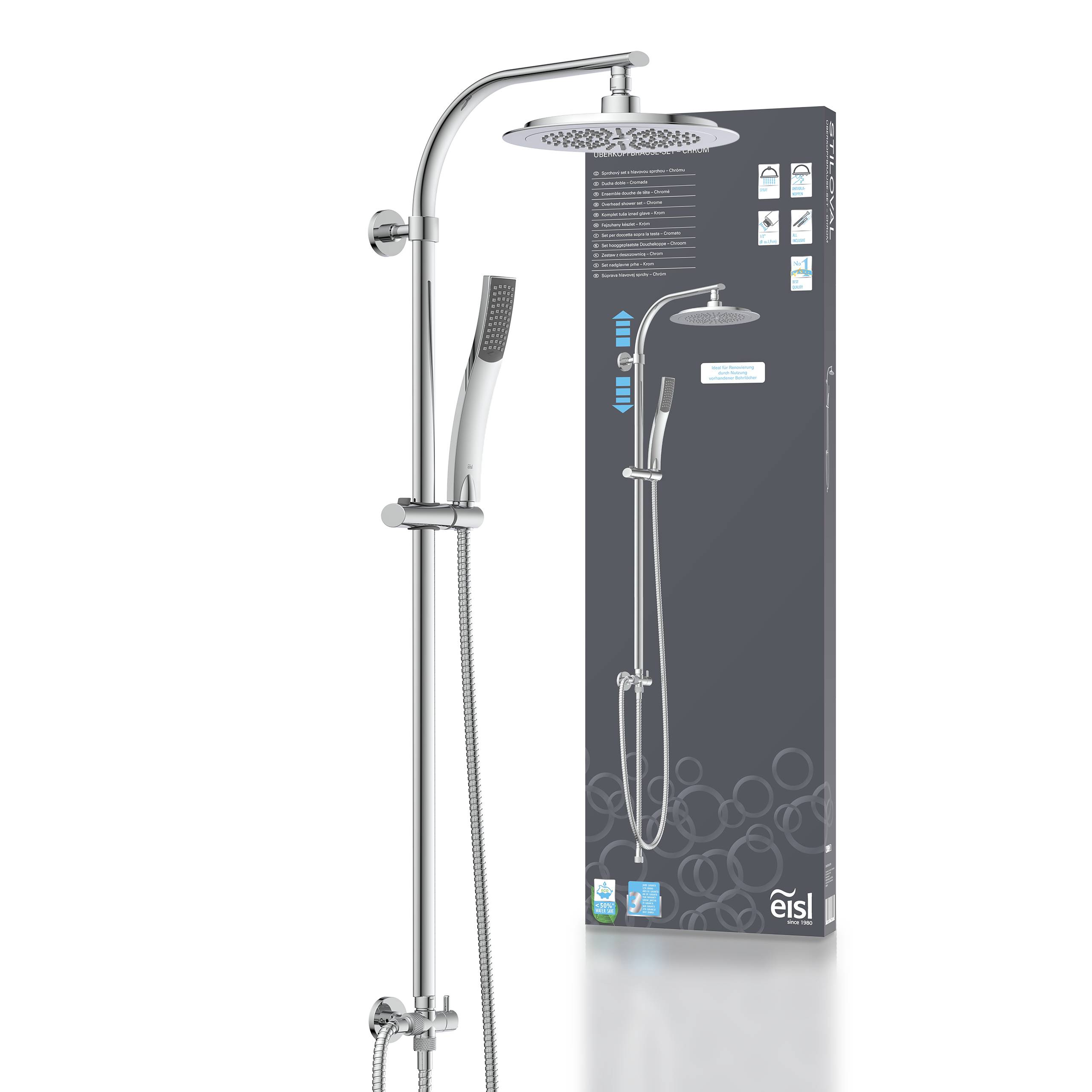 STILOVAL Überkopfbrause-Set, Chrom