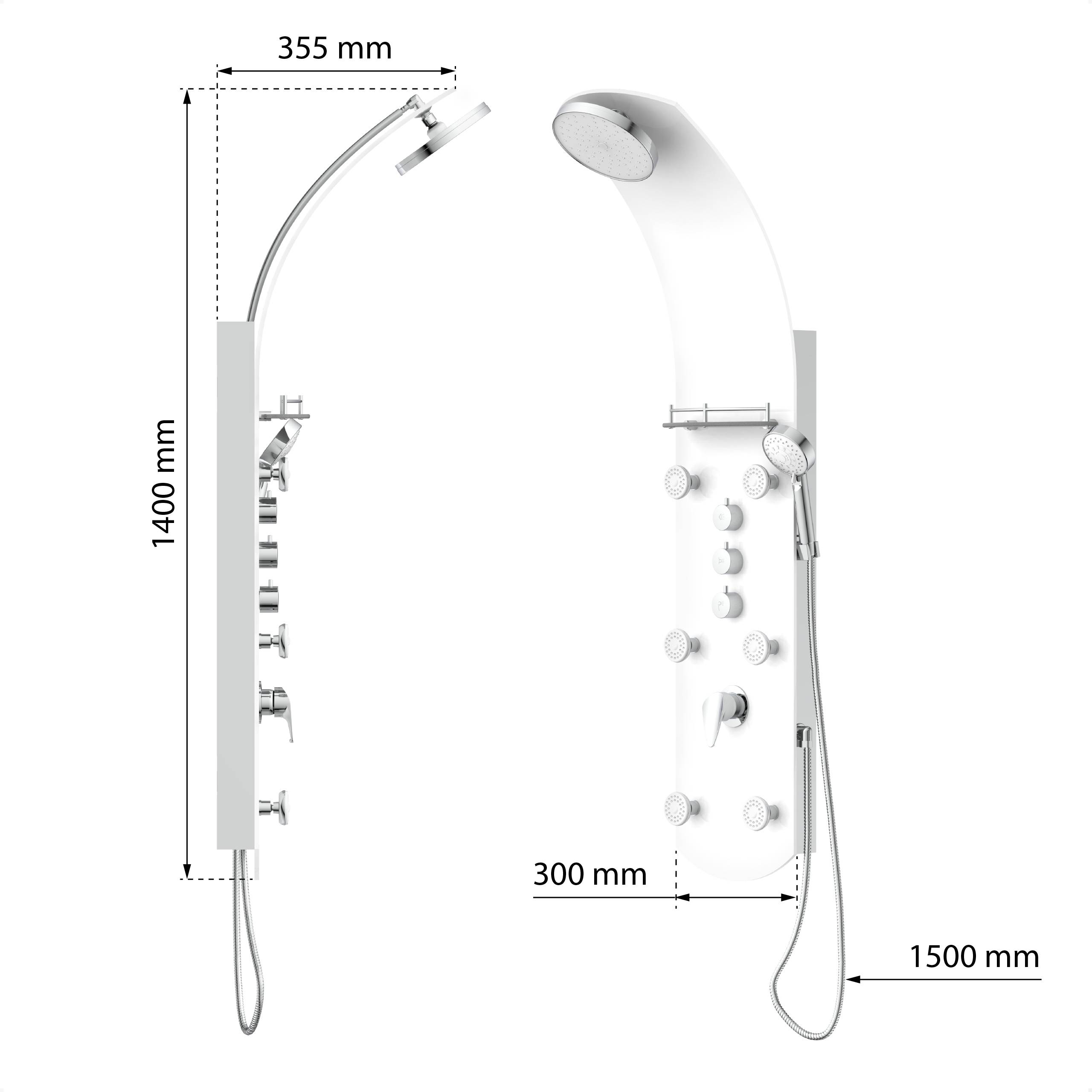 KARIBIK Duschpaneel, Weiß