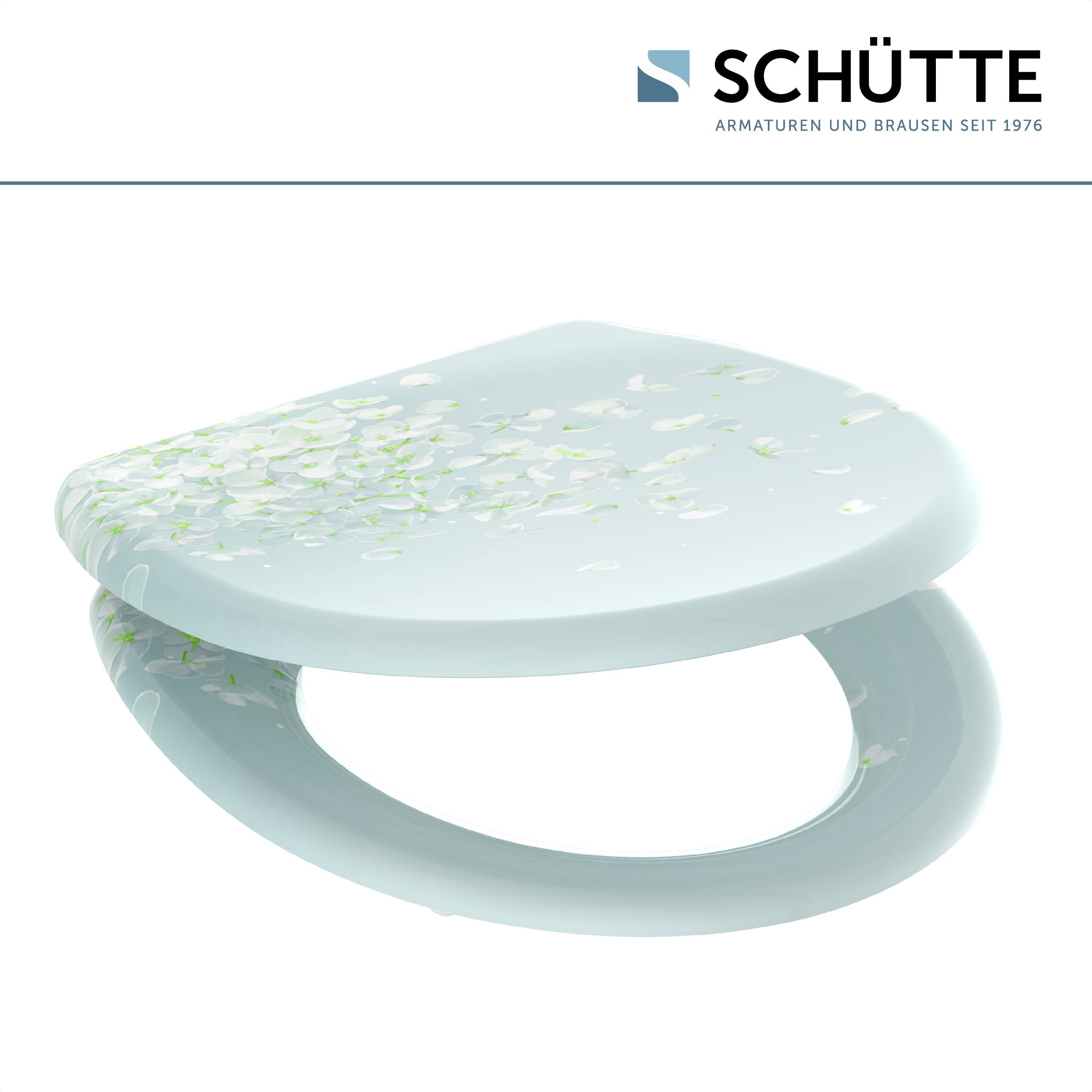 Duroplast WC-Sitz FLOWER IN THE WIND, mit Absenkautomatik und Schnellverschluss