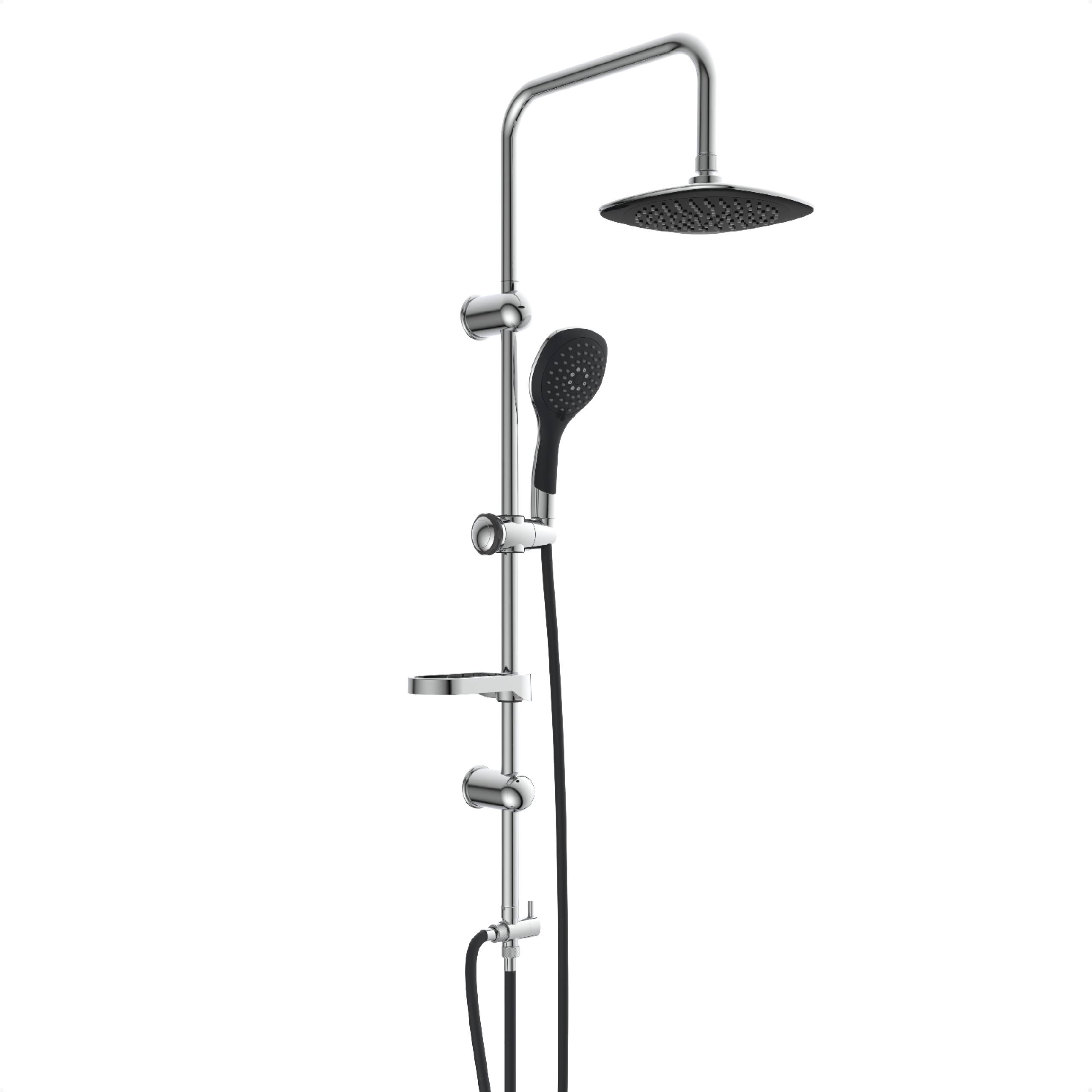 DUSCHTRAUM Überkopfbrause-Set, Chrom/Schwarz