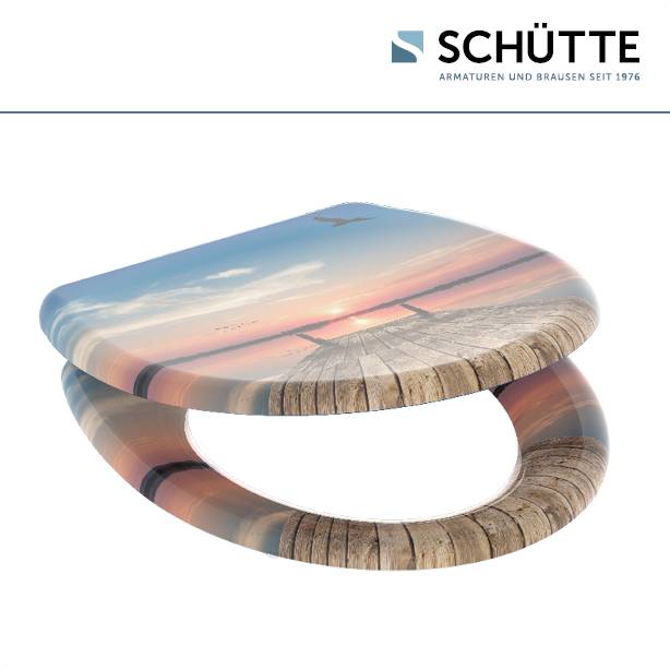 Duroplast WC-Sitz SUNSET SKY, mit Absenkautomatik und Schnellverschluss
