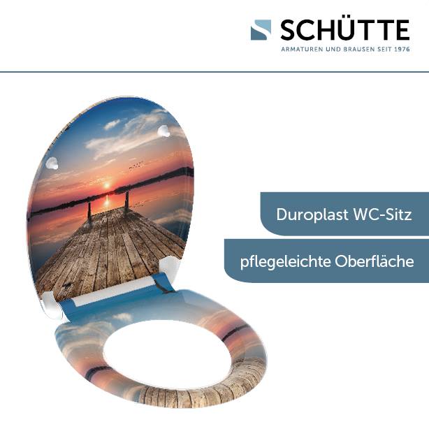 Duroplast WC-Sitz SUNSET SKY, mit Absenkautomatik und Schnellverschluss