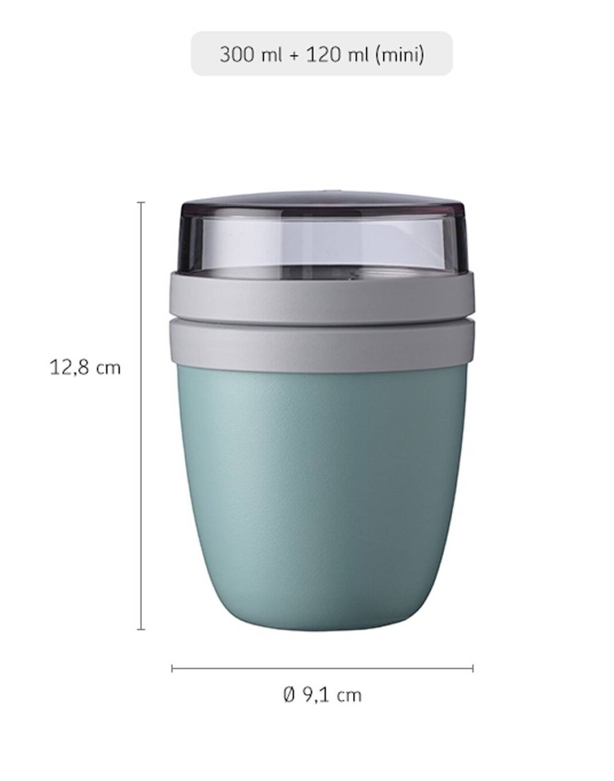 Mepal | Lunchpot Mini Ellipse Mixed | Vivid Lilac + Nordic Sage | 300 ml | Praktischer Reisebecher, Joghurtbecher, To-go Becher | Geeignet für Tiefk
