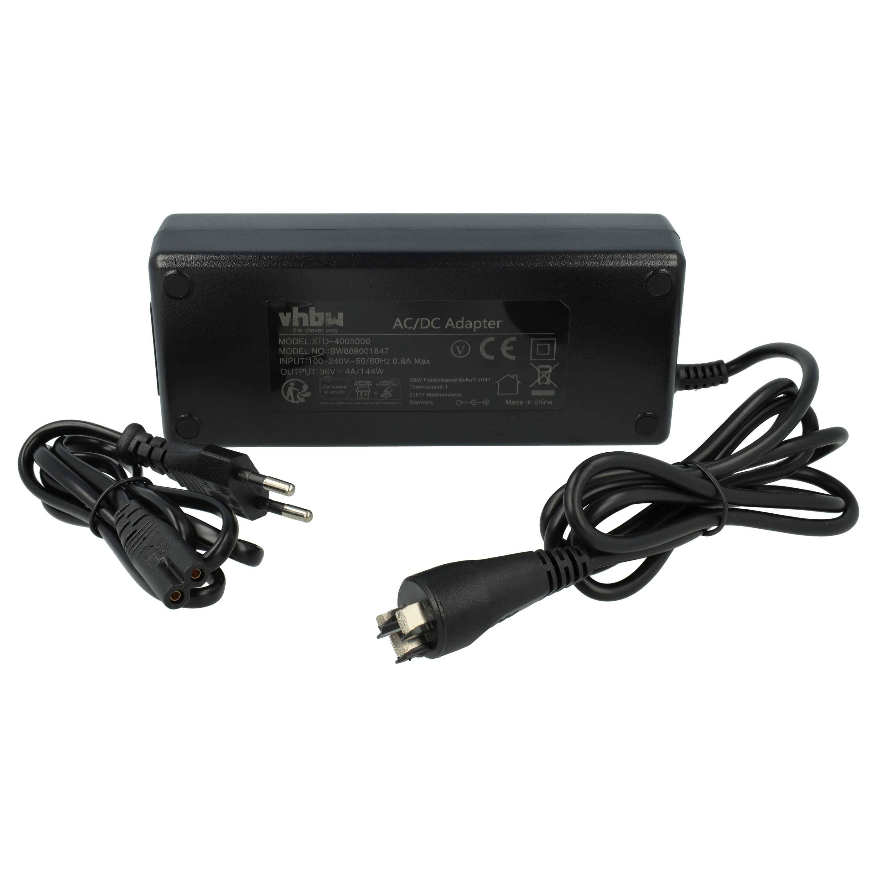 vhbw Ladegerät kompatibel mit Bosch PowerTube 500, PowerPack 500, PowerTube 625 Fahrradakkus, E-Bike - Für Li-Ion Akkus 144 W