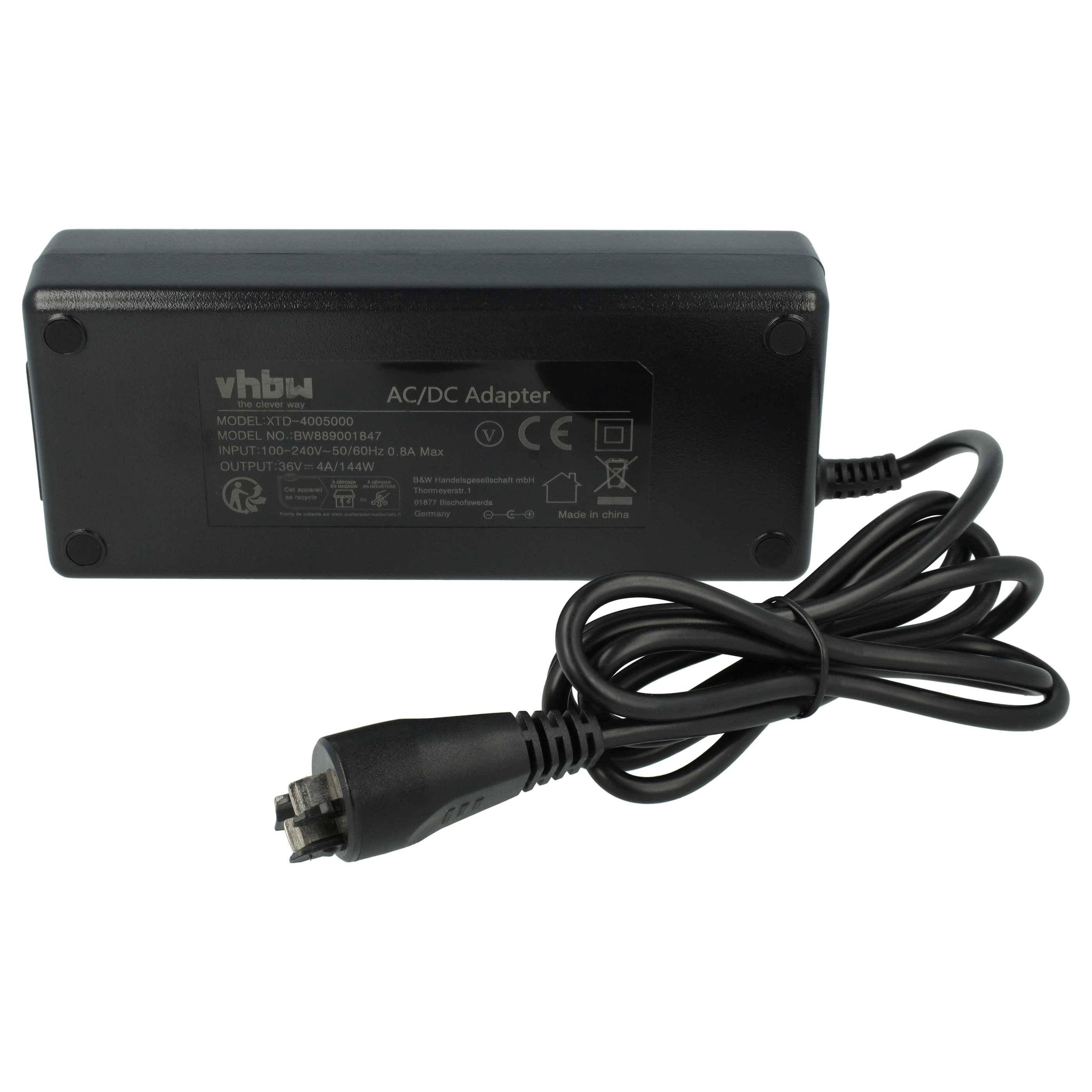 vhbw Ladegerät kompatibel mit Bosch PowerTube 500, PowerPack 500, PowerTube 625 Fahrradakkus, E-Bike - Für Li-Ion Akkus 144 W
