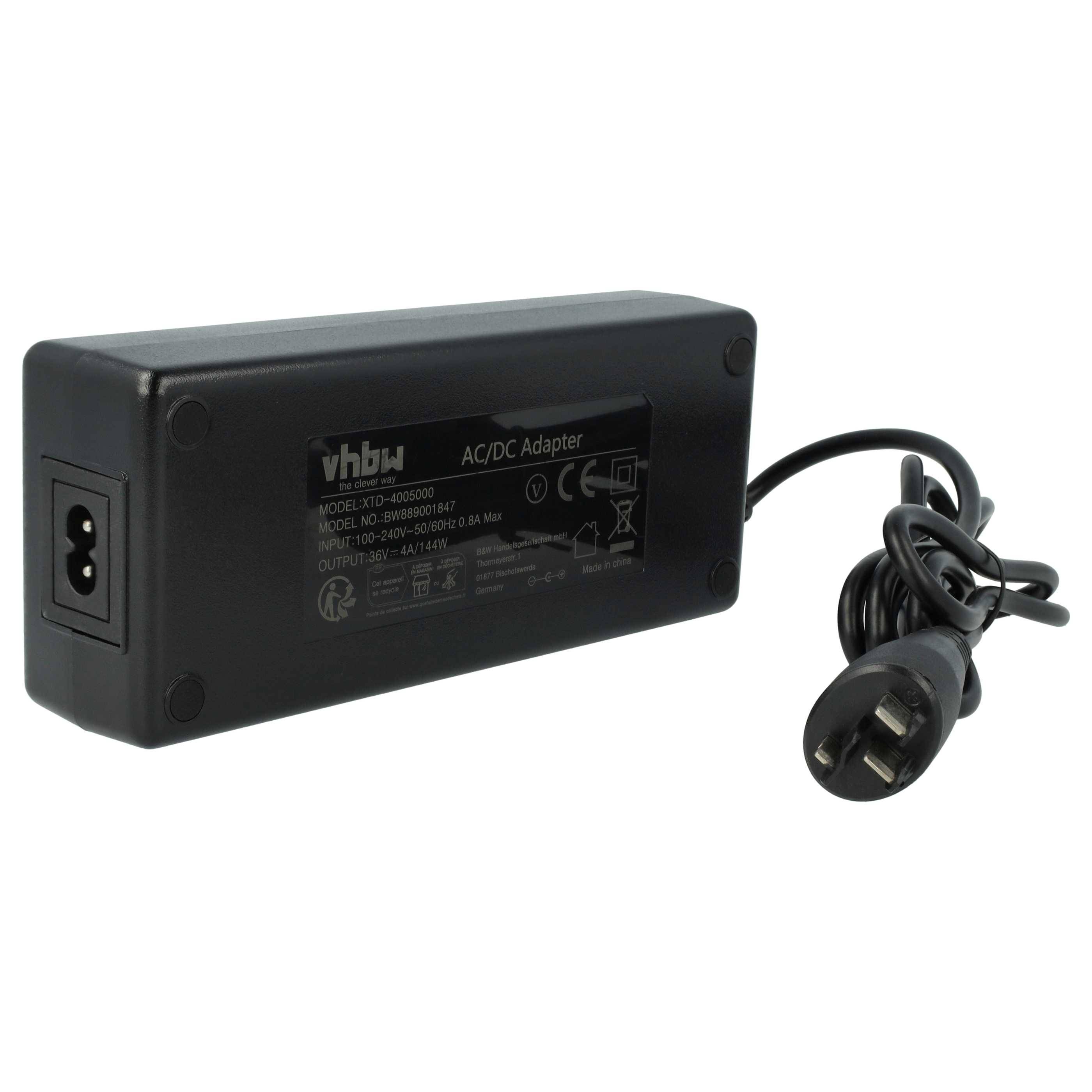 vhbw Ladegerät kompatibel mit Bosch PowerTube 500, PowerPack 500, PowerTube 625 Fahrradakkus, E-Bike - Für Li-Ion Akkus 144 W